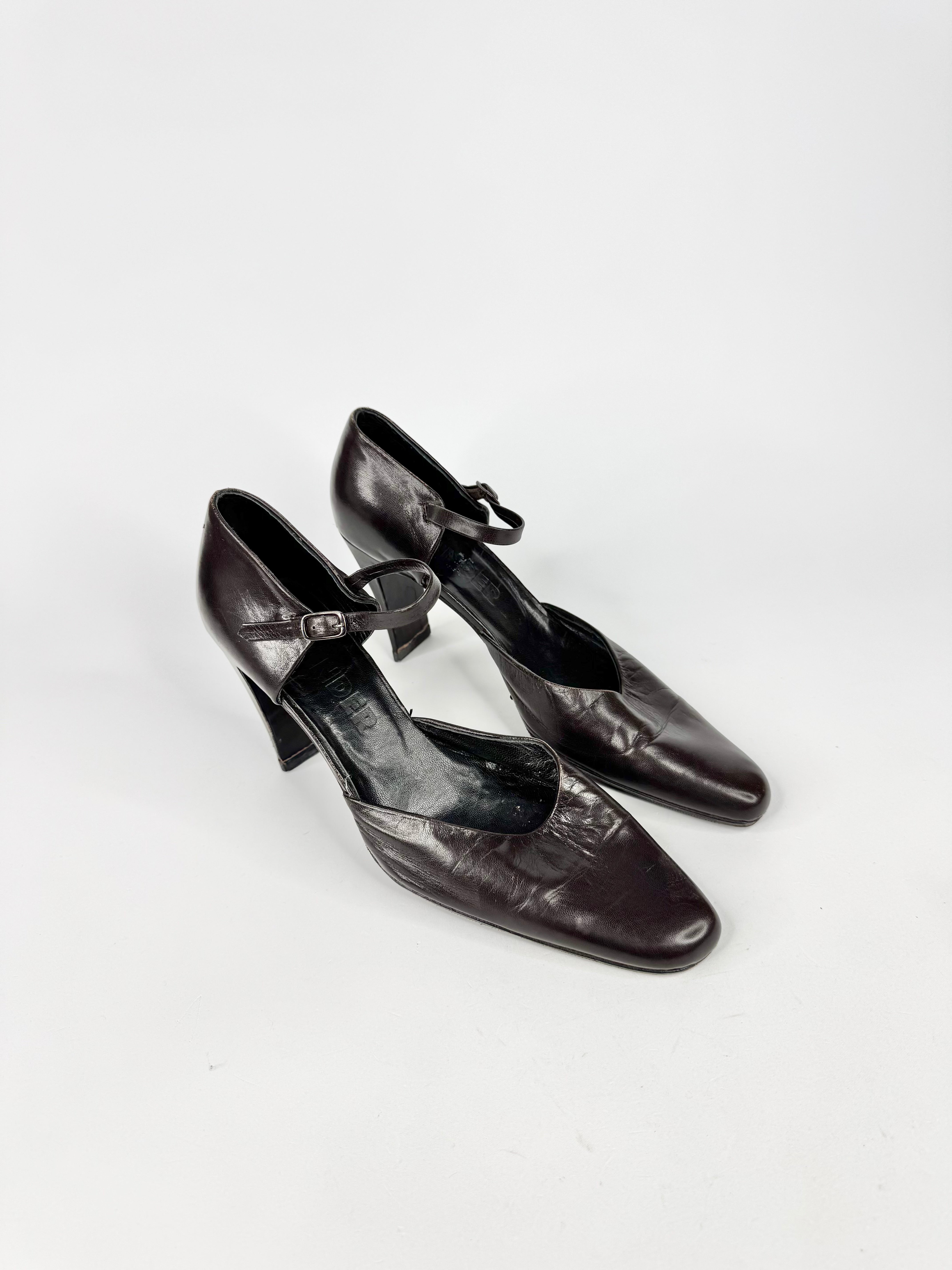 Jil Sander Penny Brown Pointed Toe Pumps - EU37.5