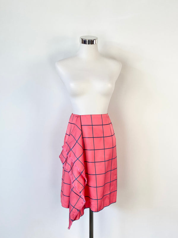 Scanlan Theodore Grid Pattern Blush Pink Mini Skirt - AU6/8