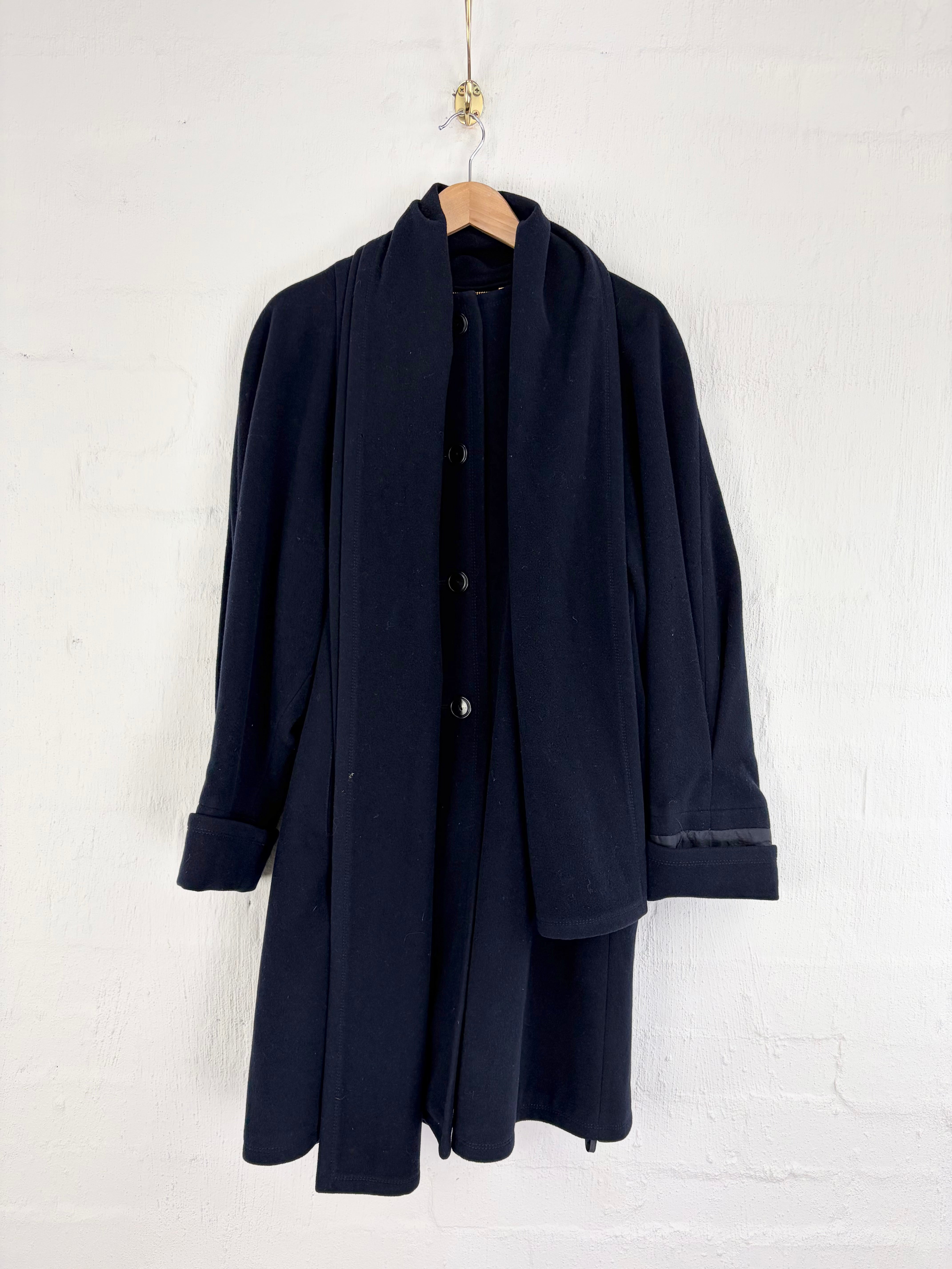 Vintage Louis Feraud Navy Wool & Cashmere Swing Coat - AU12