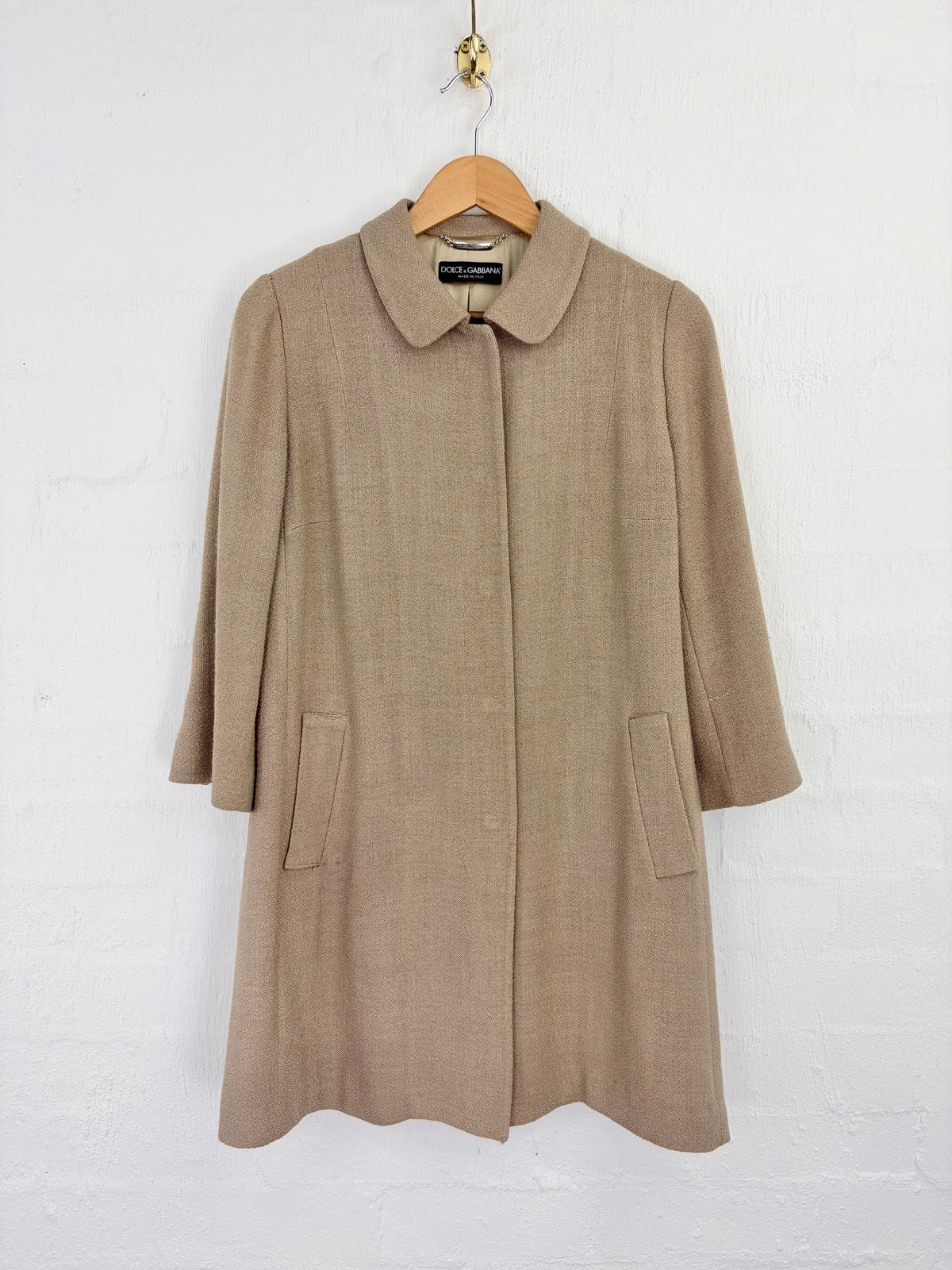 Dolce & Gabbana Ecru Bouclette Swing Coat - AU12