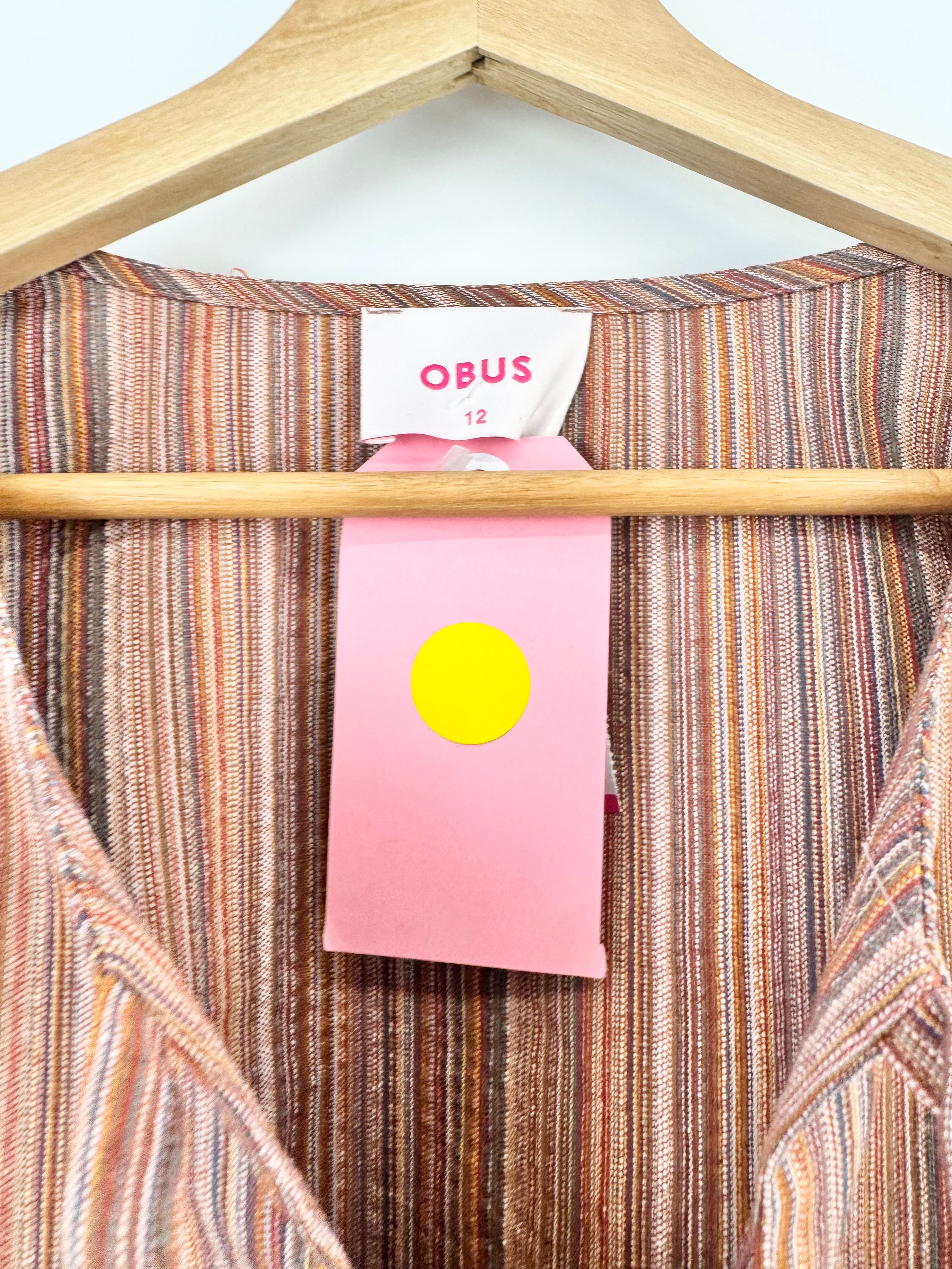 OBUS STRIPED TOP WITH PUFF SLEEVES - AU12