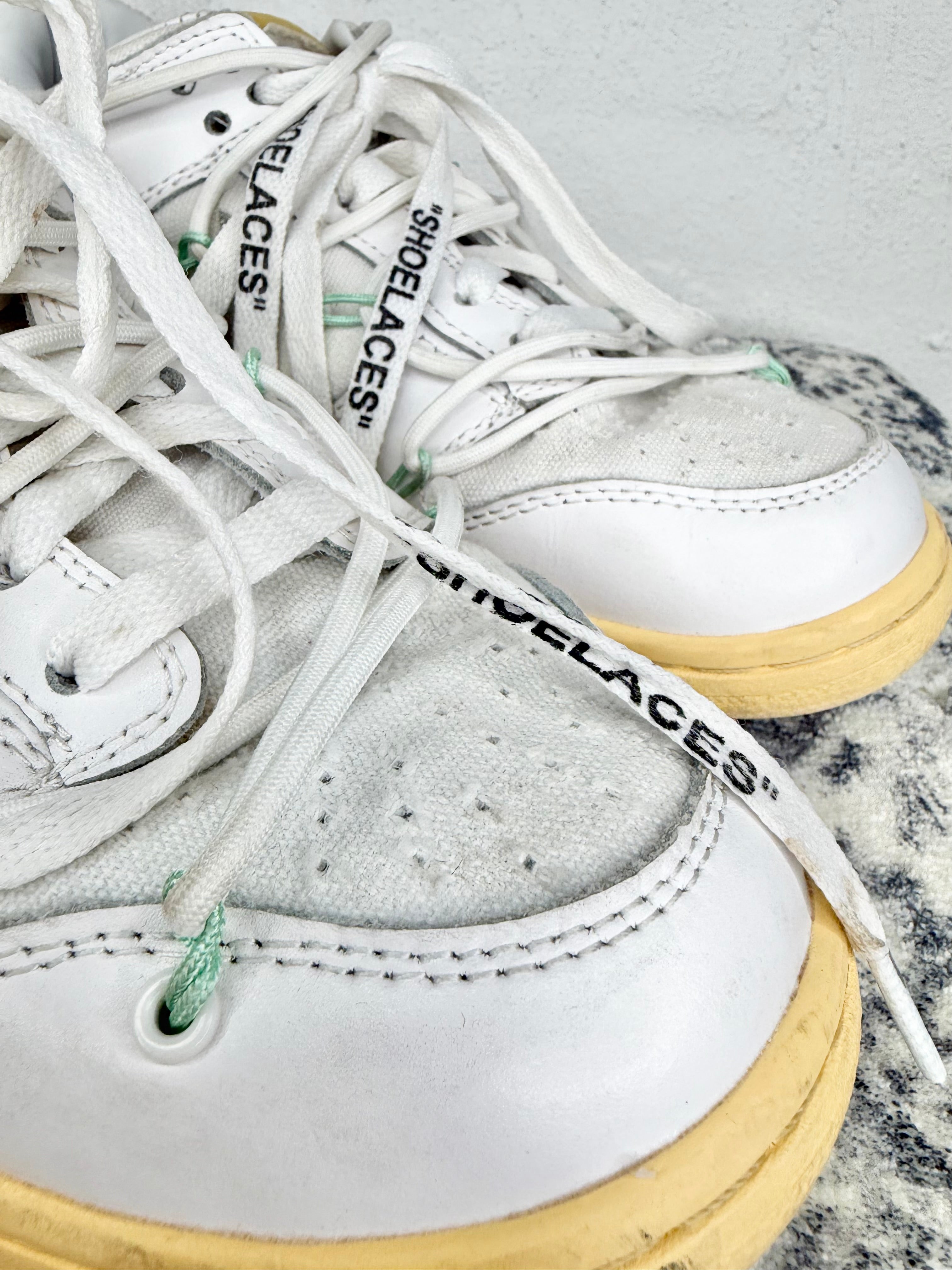 Off-White x Nike Dunk Low "01 OF 50" Tripe White Sneakers - EU41