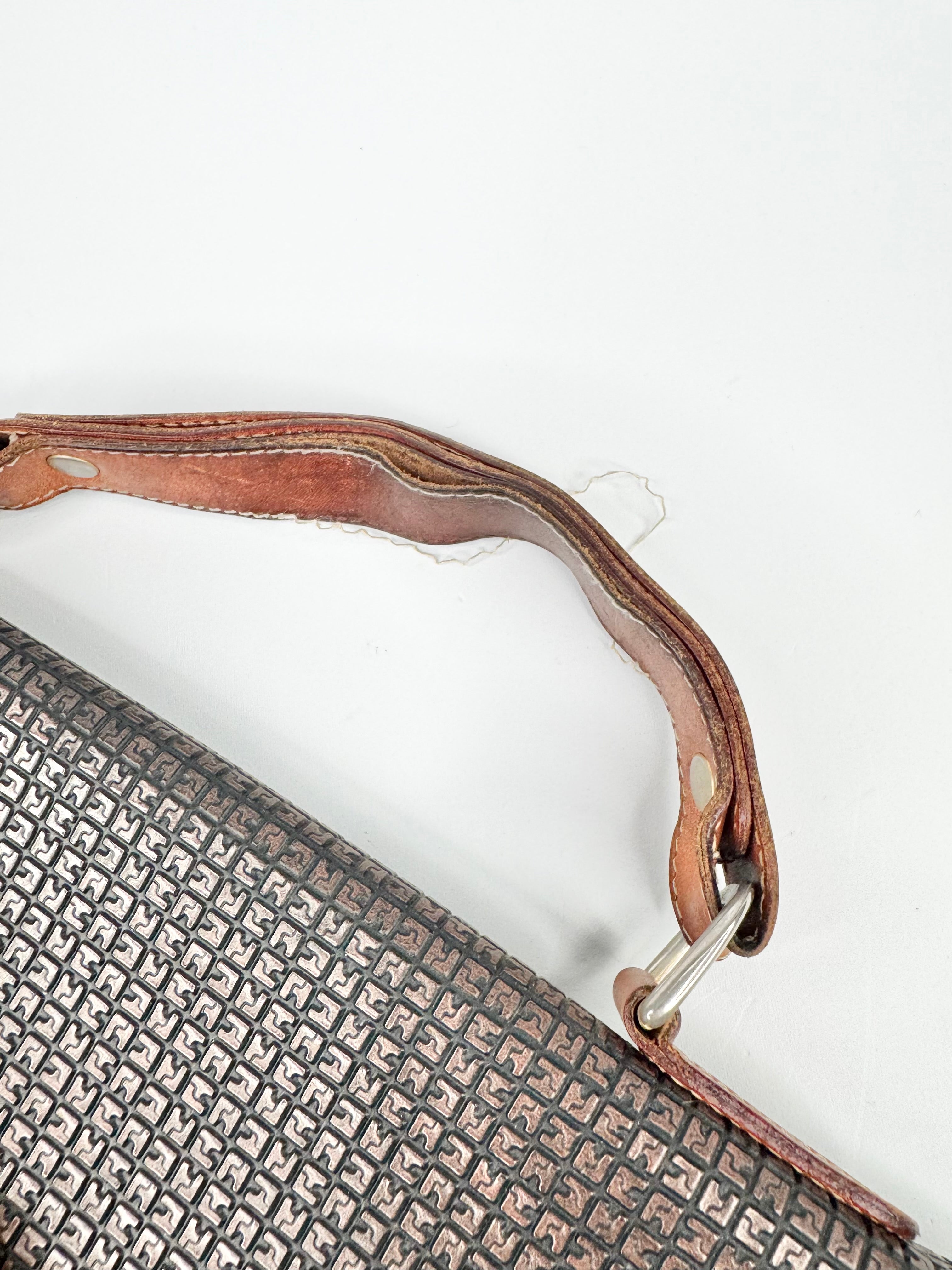 Ted Lapidus Brown Embossed Briefcase