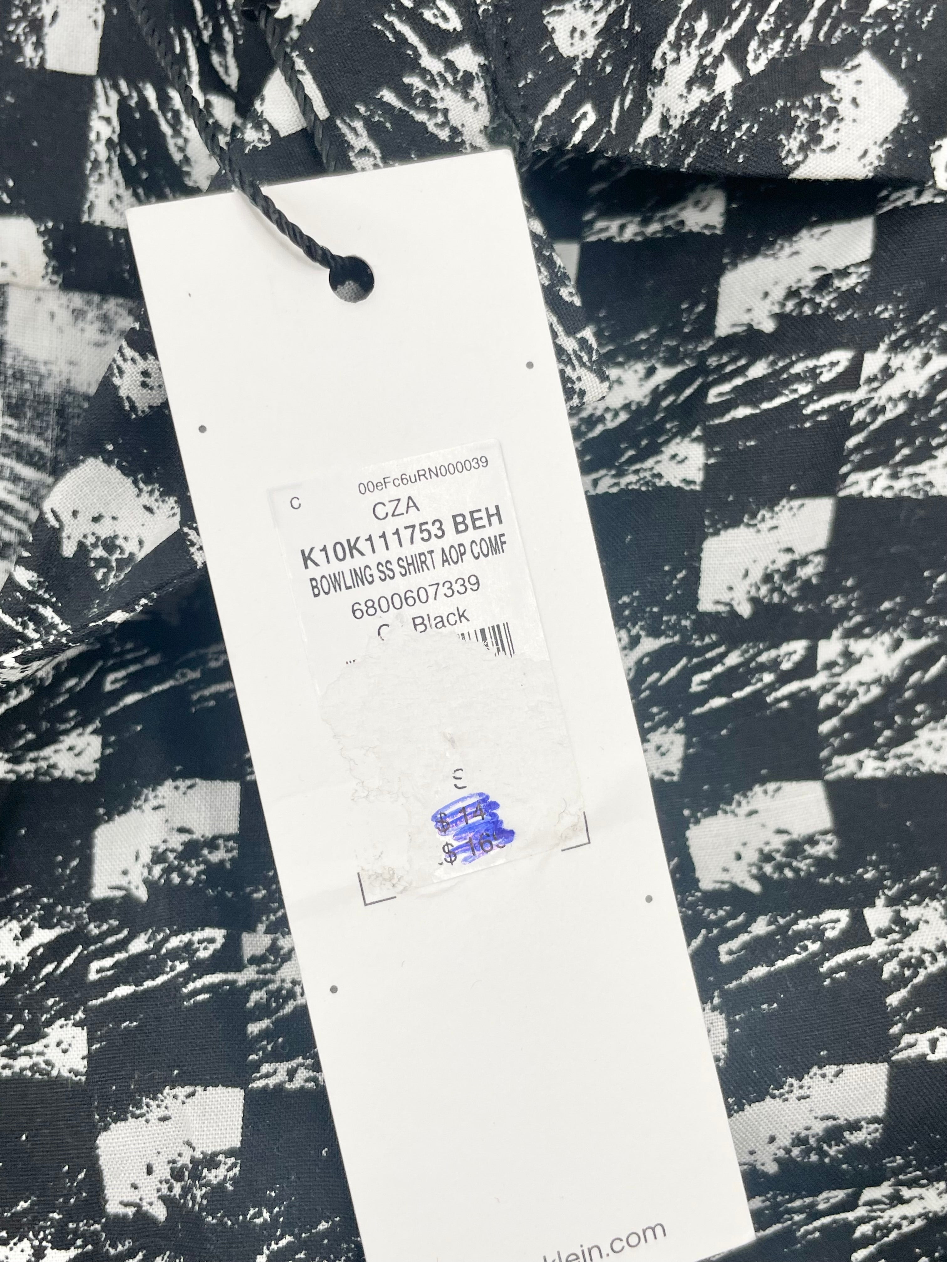 Calvin Klein Black & White 'Bowling' Short Sleeve Shirt - S