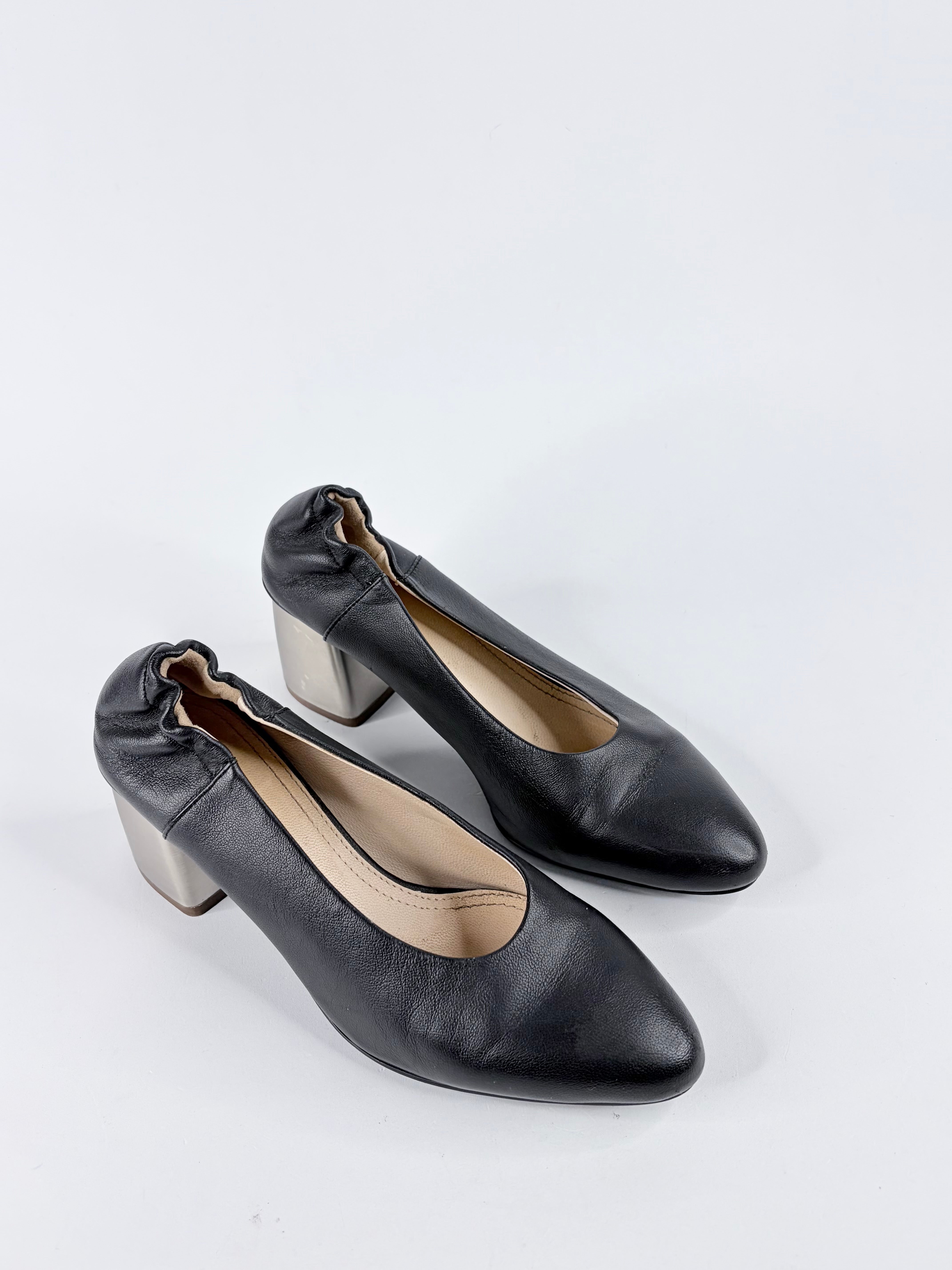 Jil Sander Navy Black Block Heel Pumps - EU37