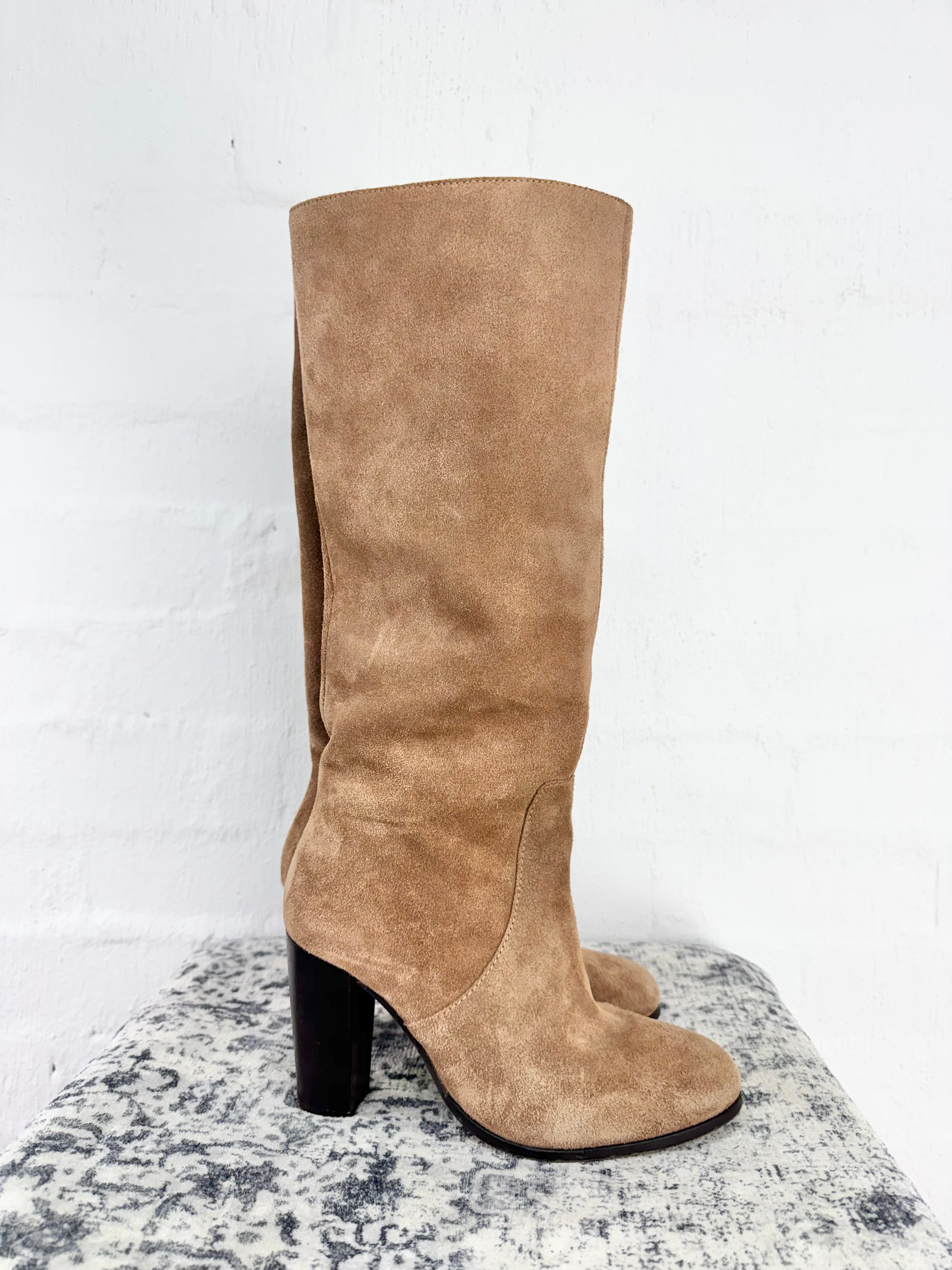 Mister Zimi Tan Seude Long Heeled Boot - EU39