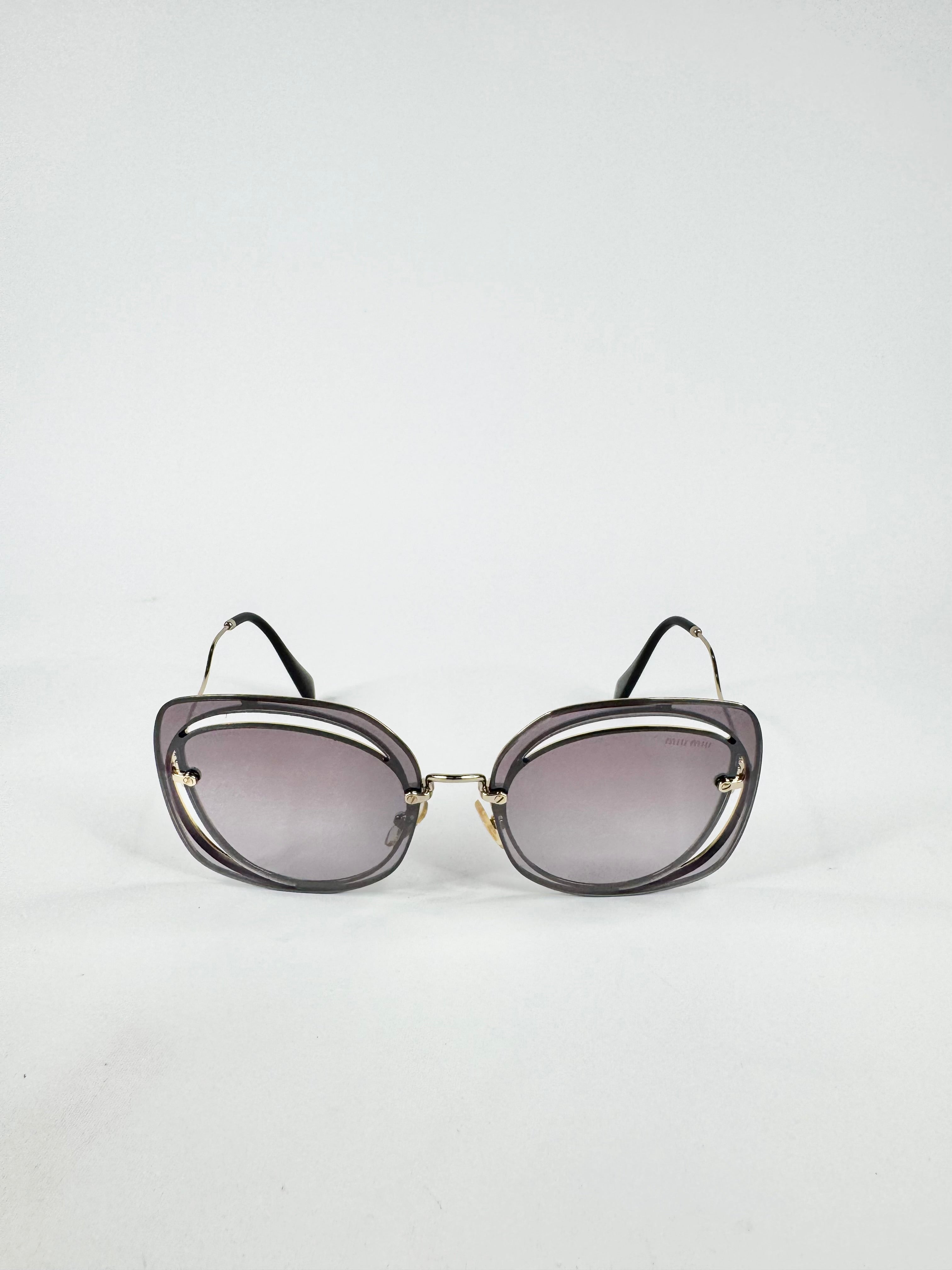 Miu Miu Lavender Tinted 'Scenique Evolution' Cut Out Sunglasses