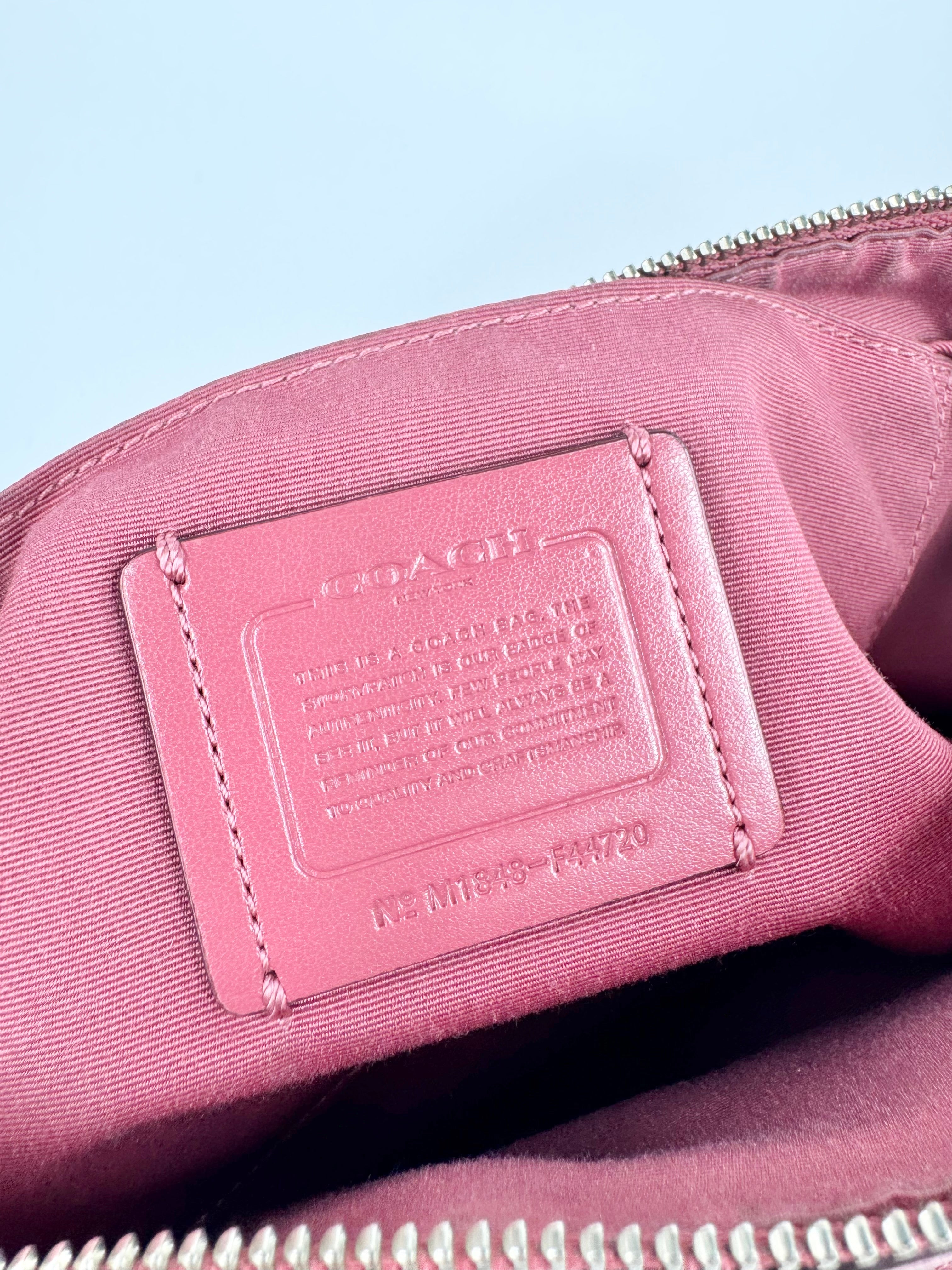 Coach 'Emma' Thulian Pink Faux Ostrich Satchel Bag