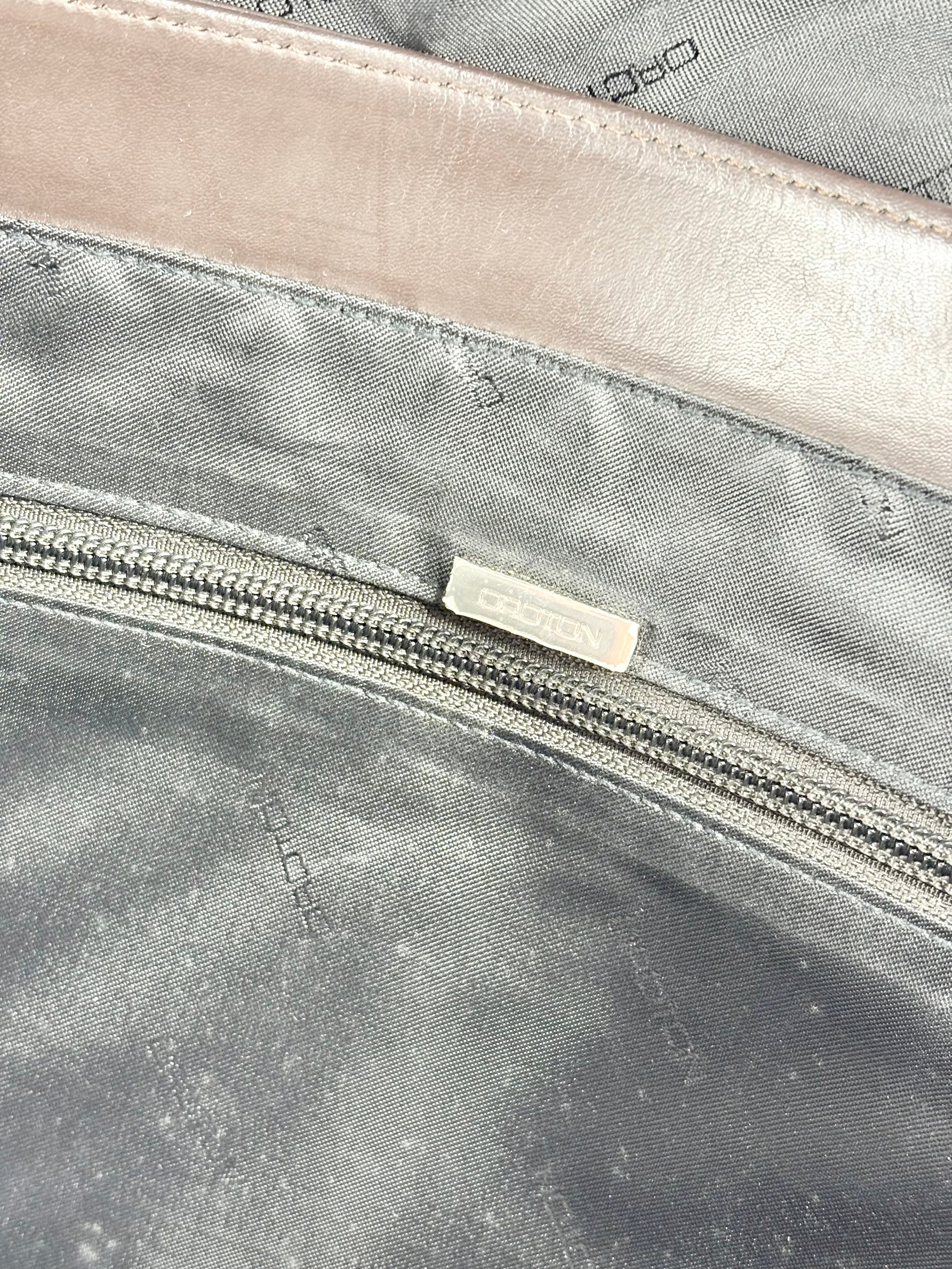 Oroton Chocolate Brown Smooth Leather Messenger Bag