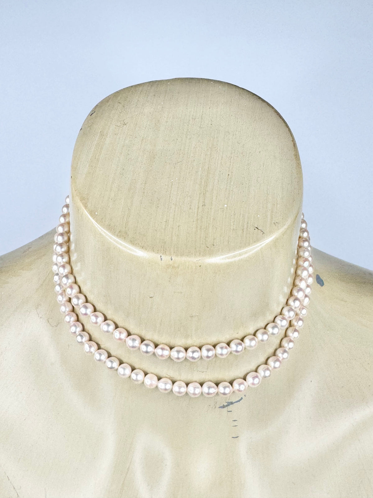 Double Layer Pearl & Silver Choker