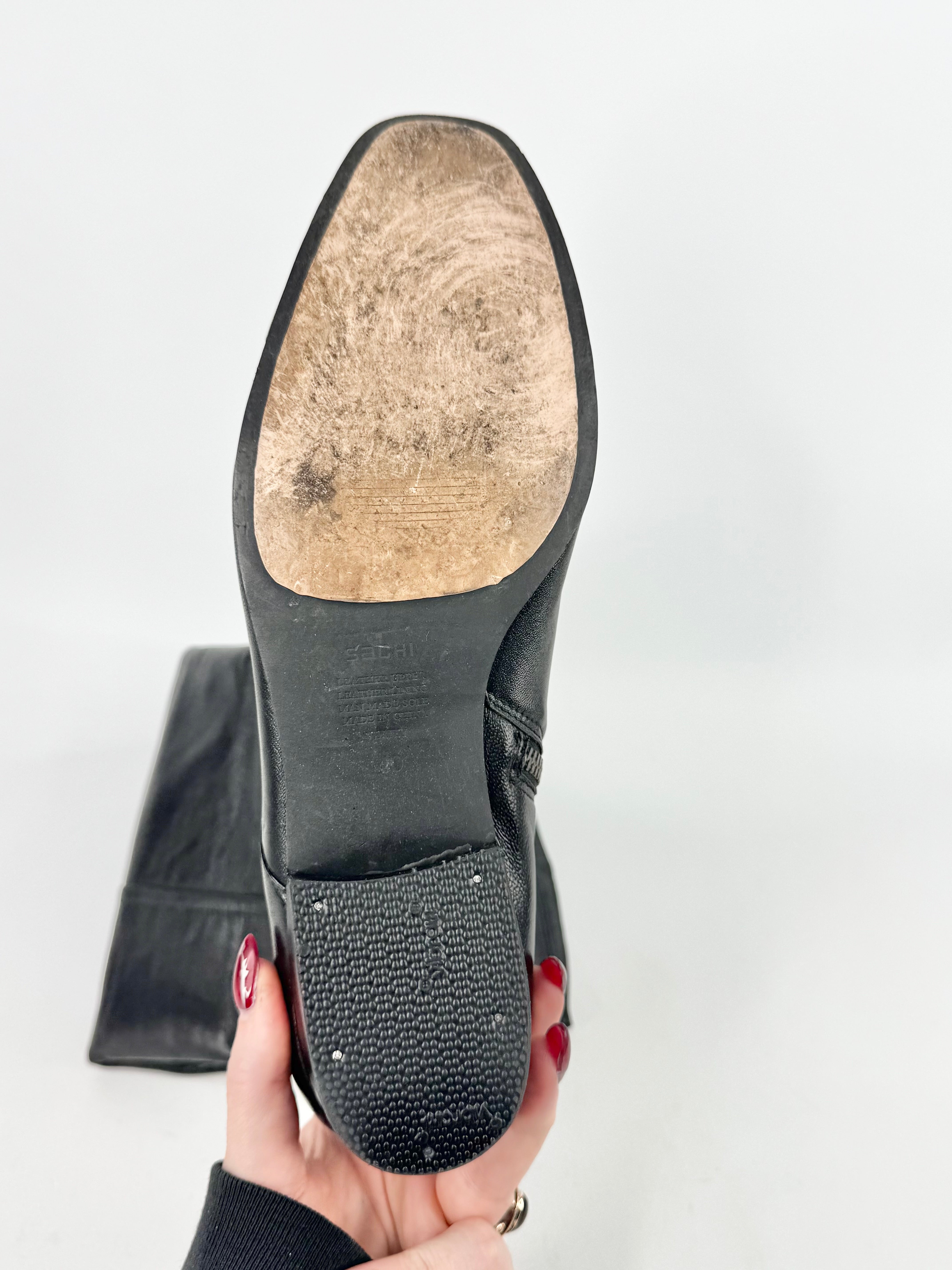 Sachi Black Knee High Ankle Boots - EU40