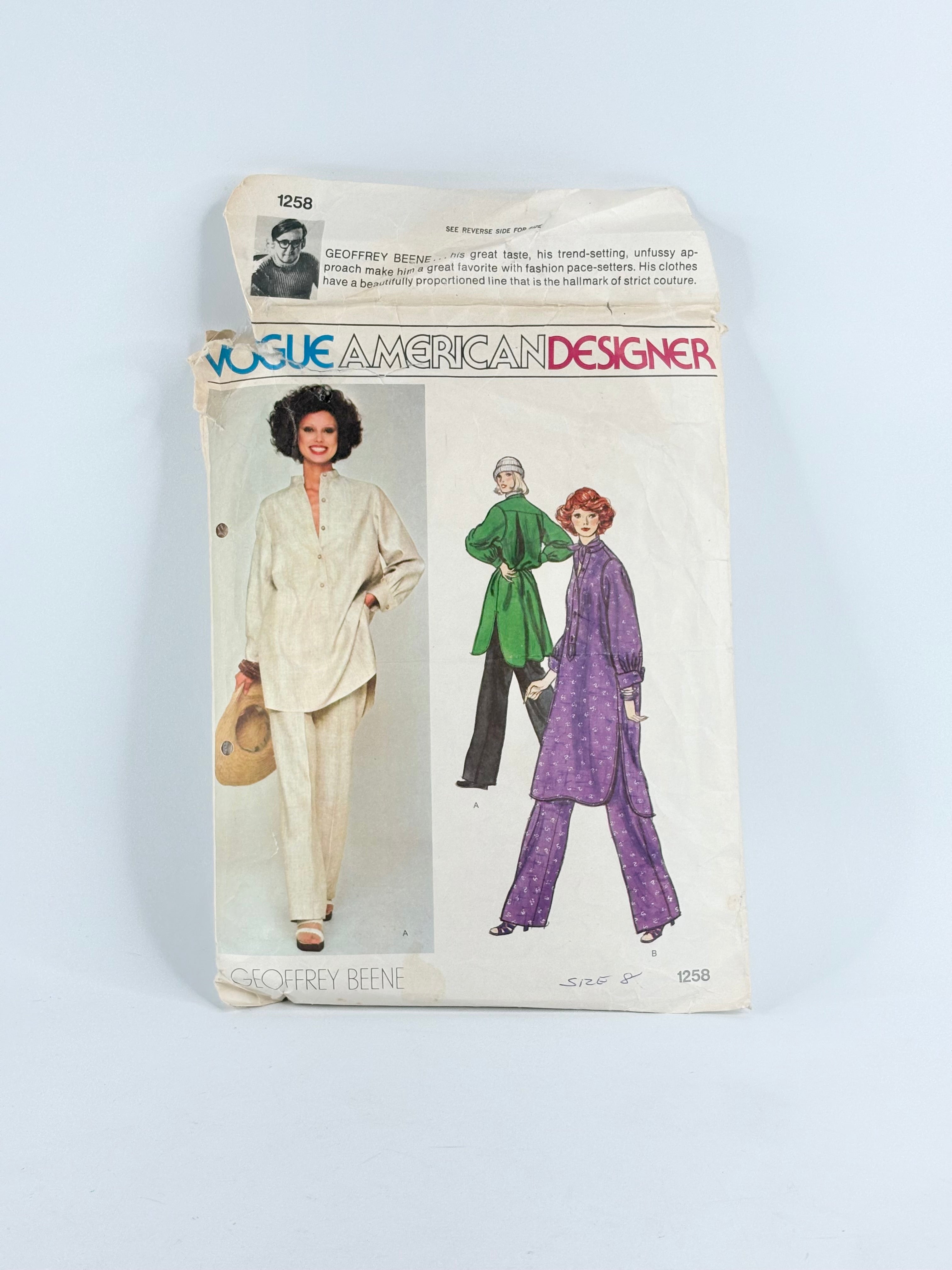 Vogue American Designer Geoffrey Beene Jacket & Pants: No. 1258 - Size 8