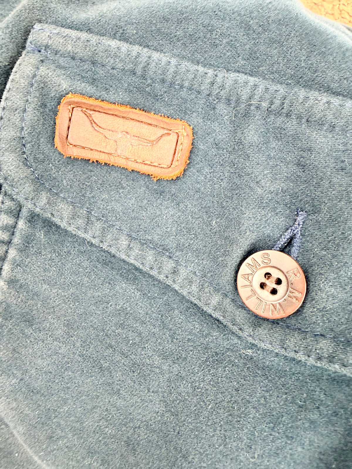 Vintage R.M. Williams Blue & Tan Cotton Moleskin Jacket - M