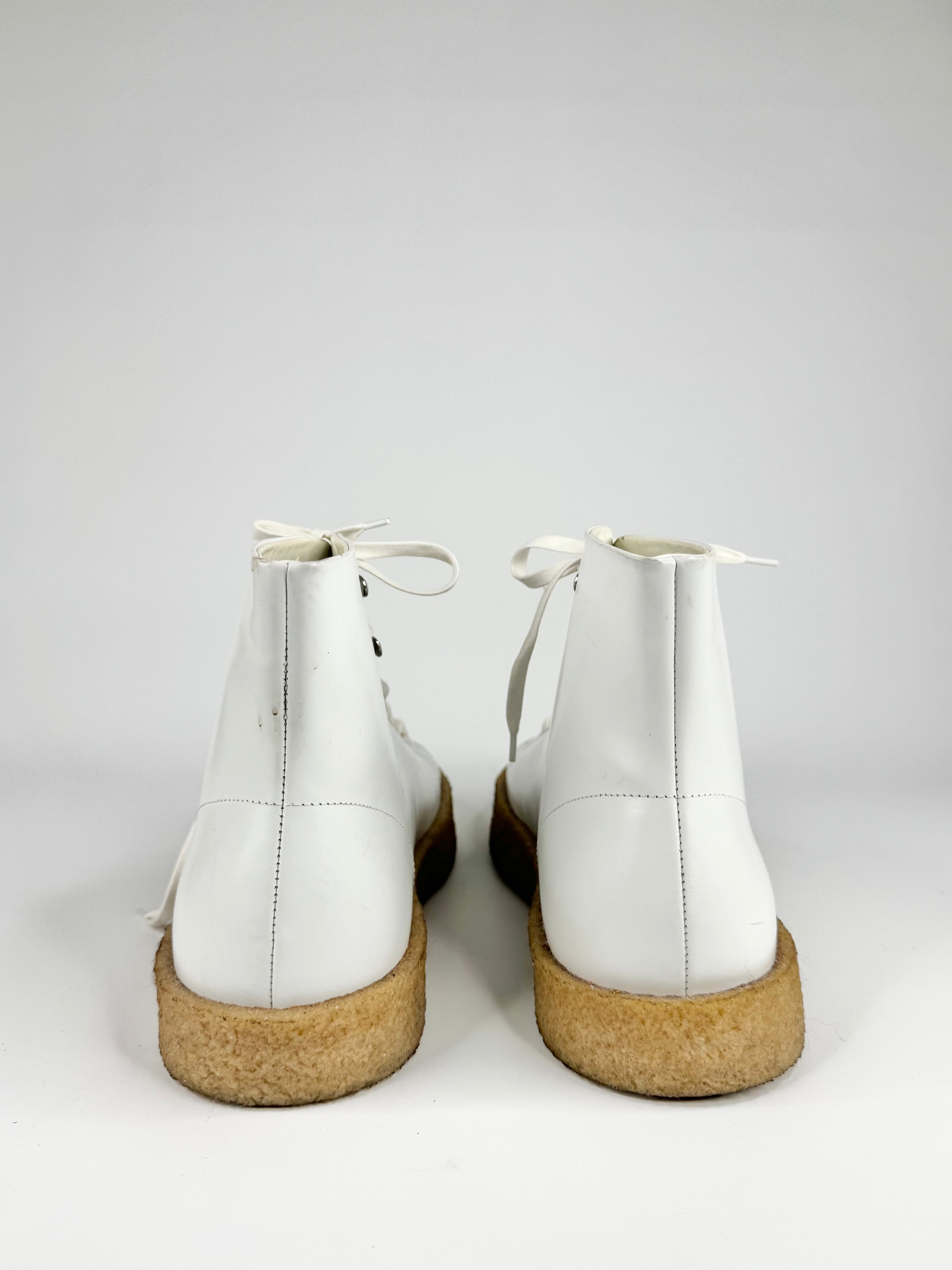 Jil Sander White Leather High Top Sneakers - EU45