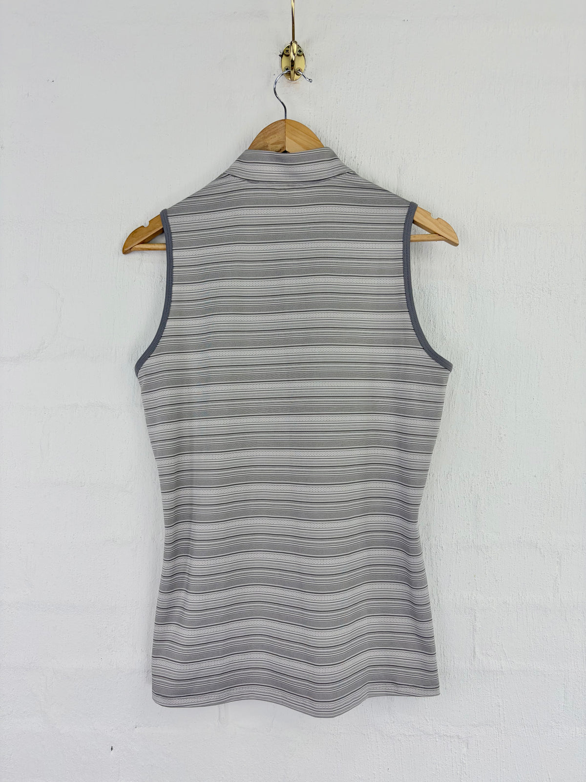 Adidas Quarter Zip Grey Stripe Tank - AU14