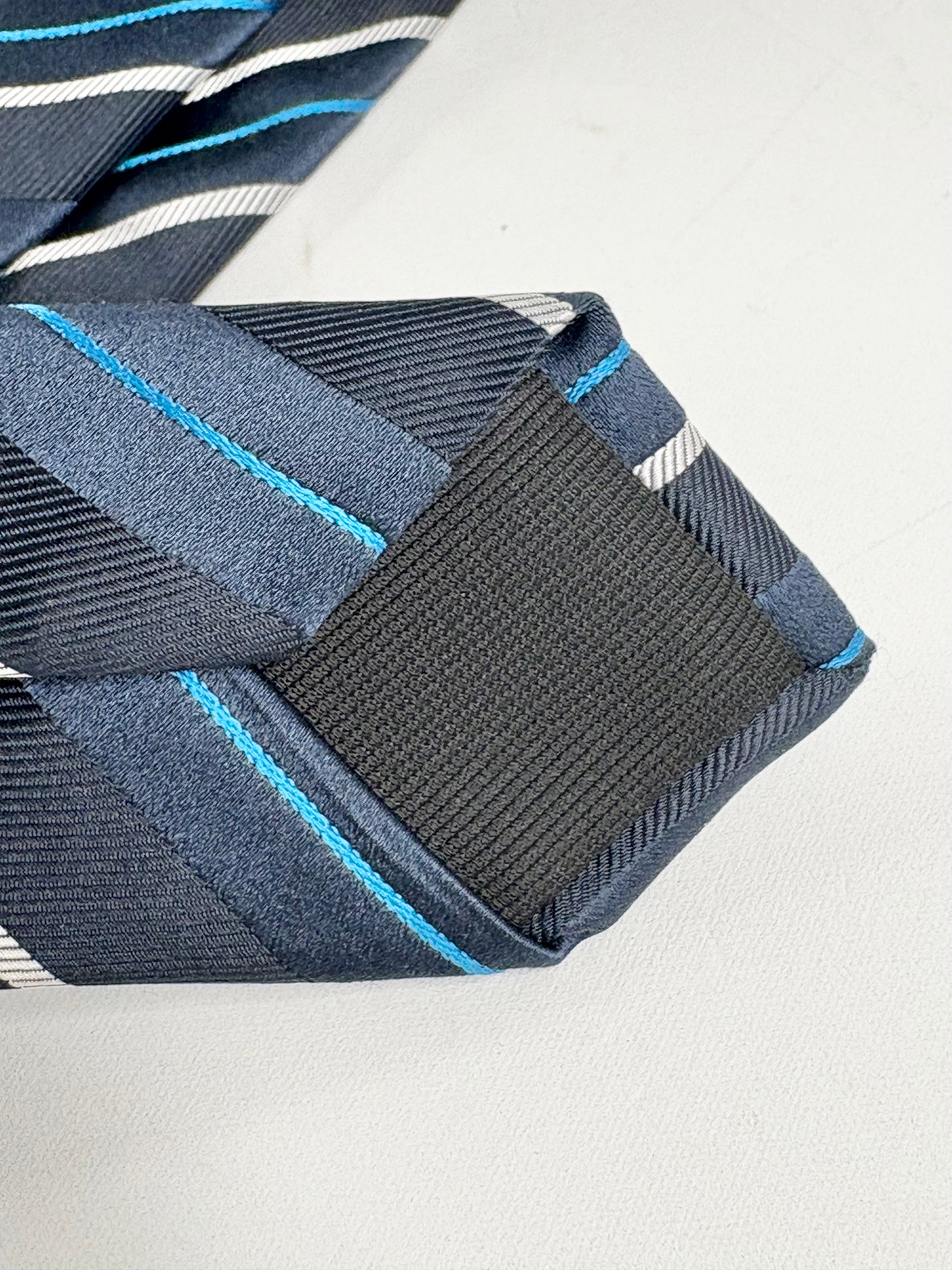 Boss Hugo Boss Navy Blue Diagonal Striped Silk Tie