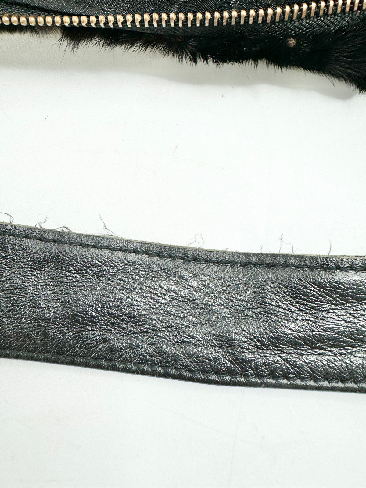 Black Fur Tote Bag