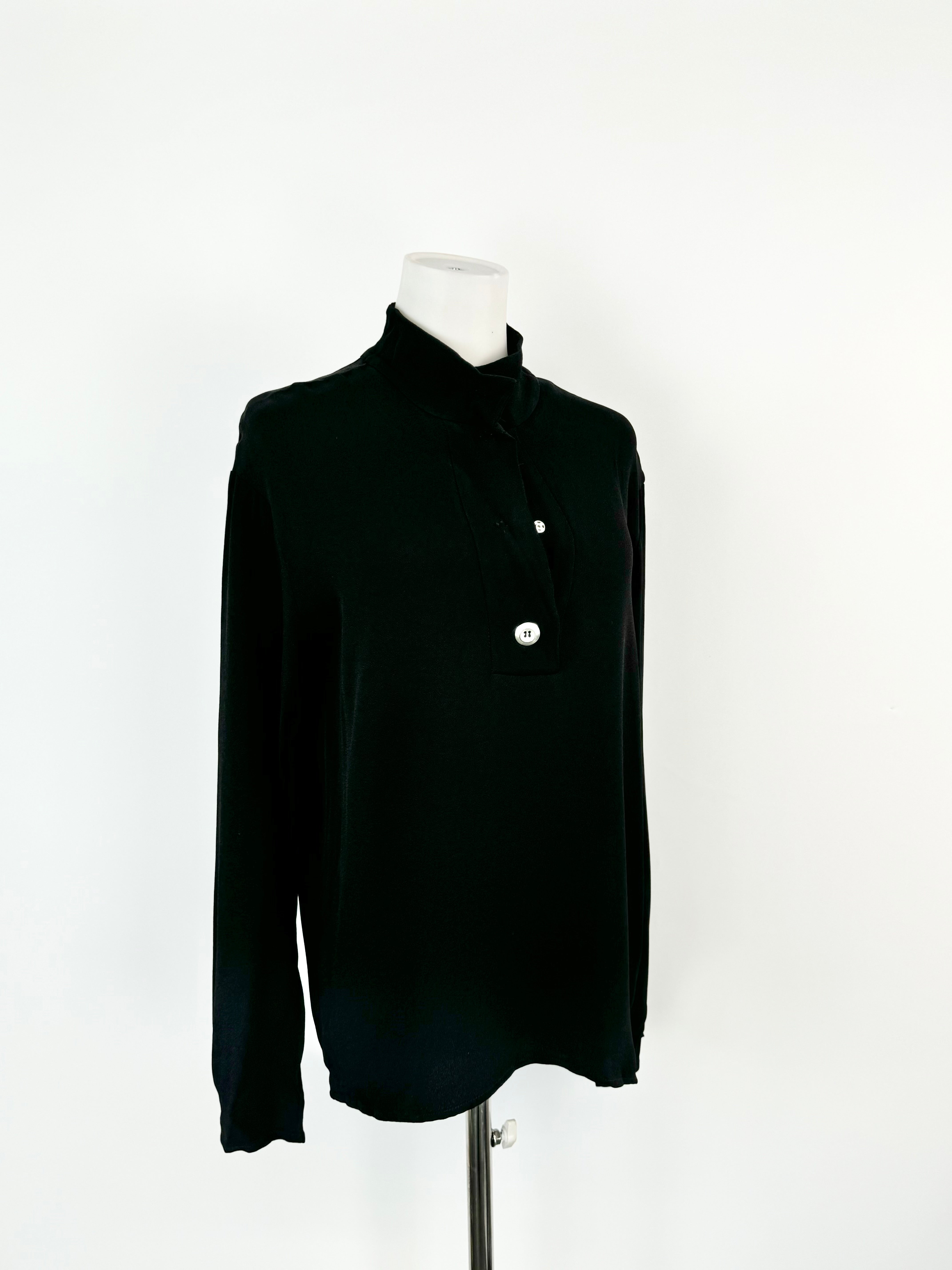 Marimekko Black High Neck Long Sleeve Top - AU8