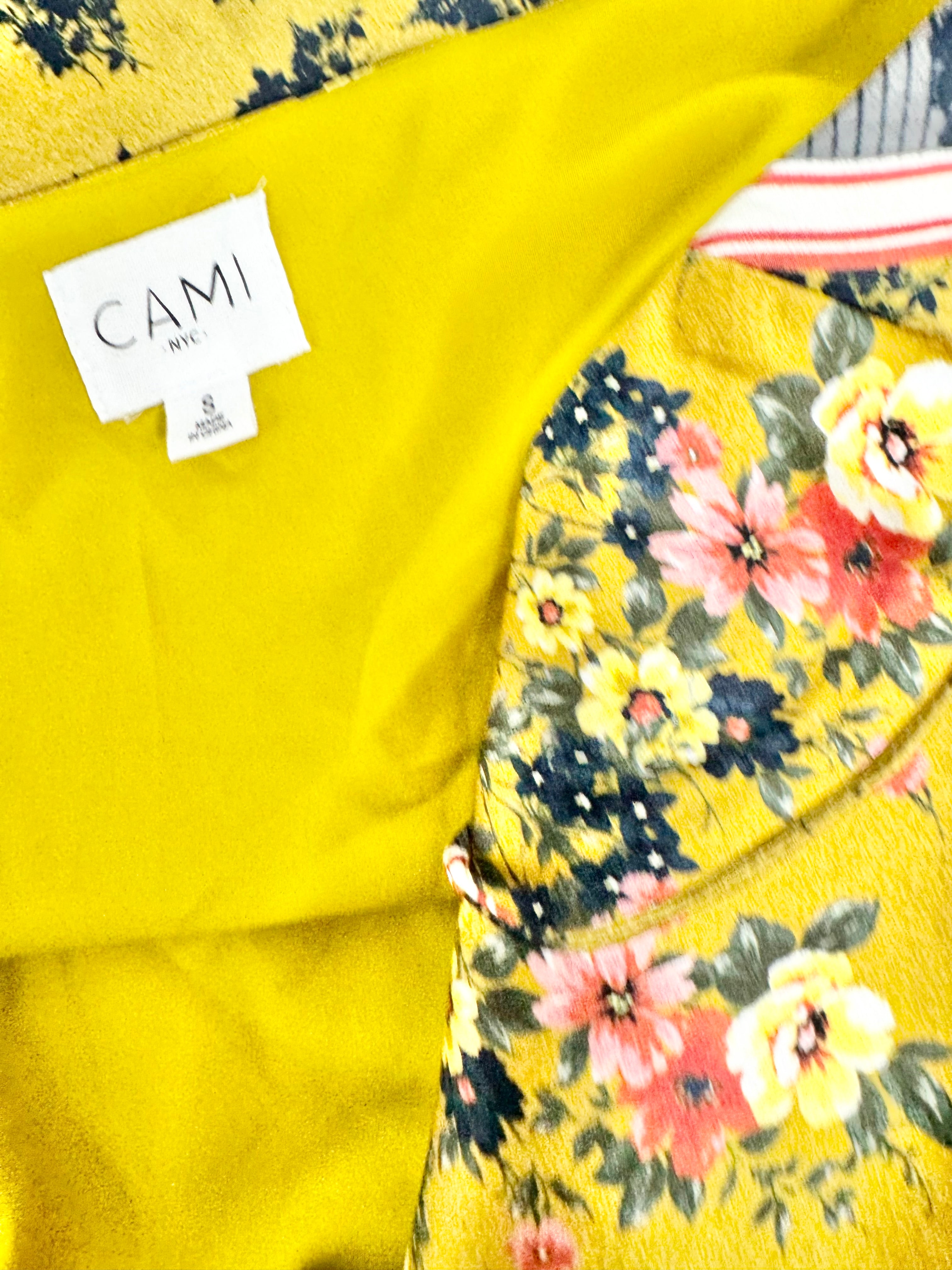 Cami NYC Chartreuse Floral Silk Camisole - AU8