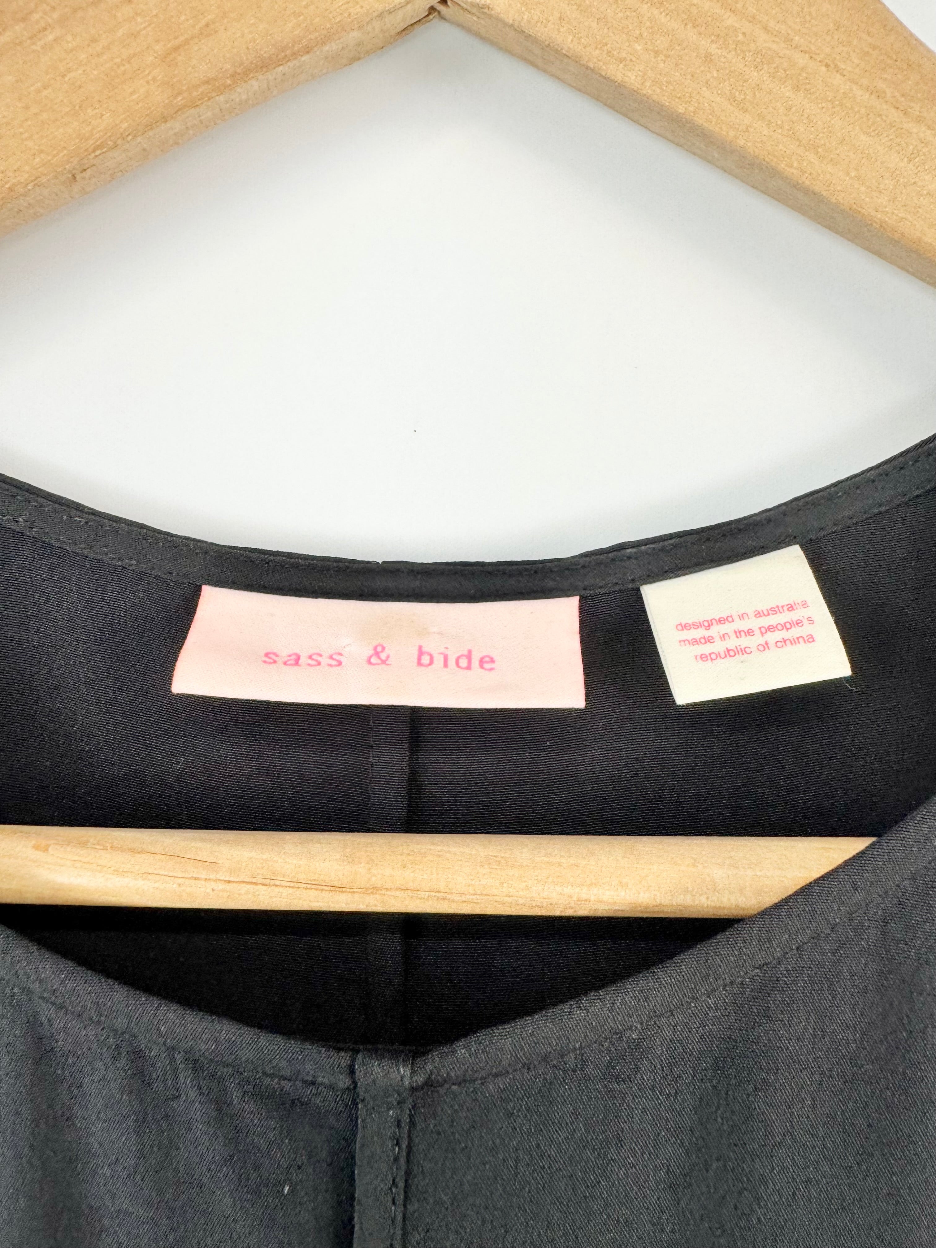 Sass & Bide Black Silk Asymmetrical 'Silk Tales' Vest - AU8