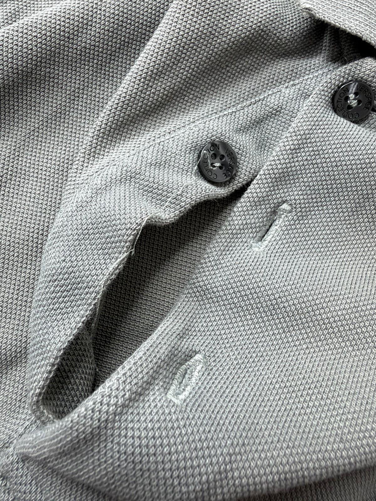 Versace Collection Ash Grey Polo Top - S