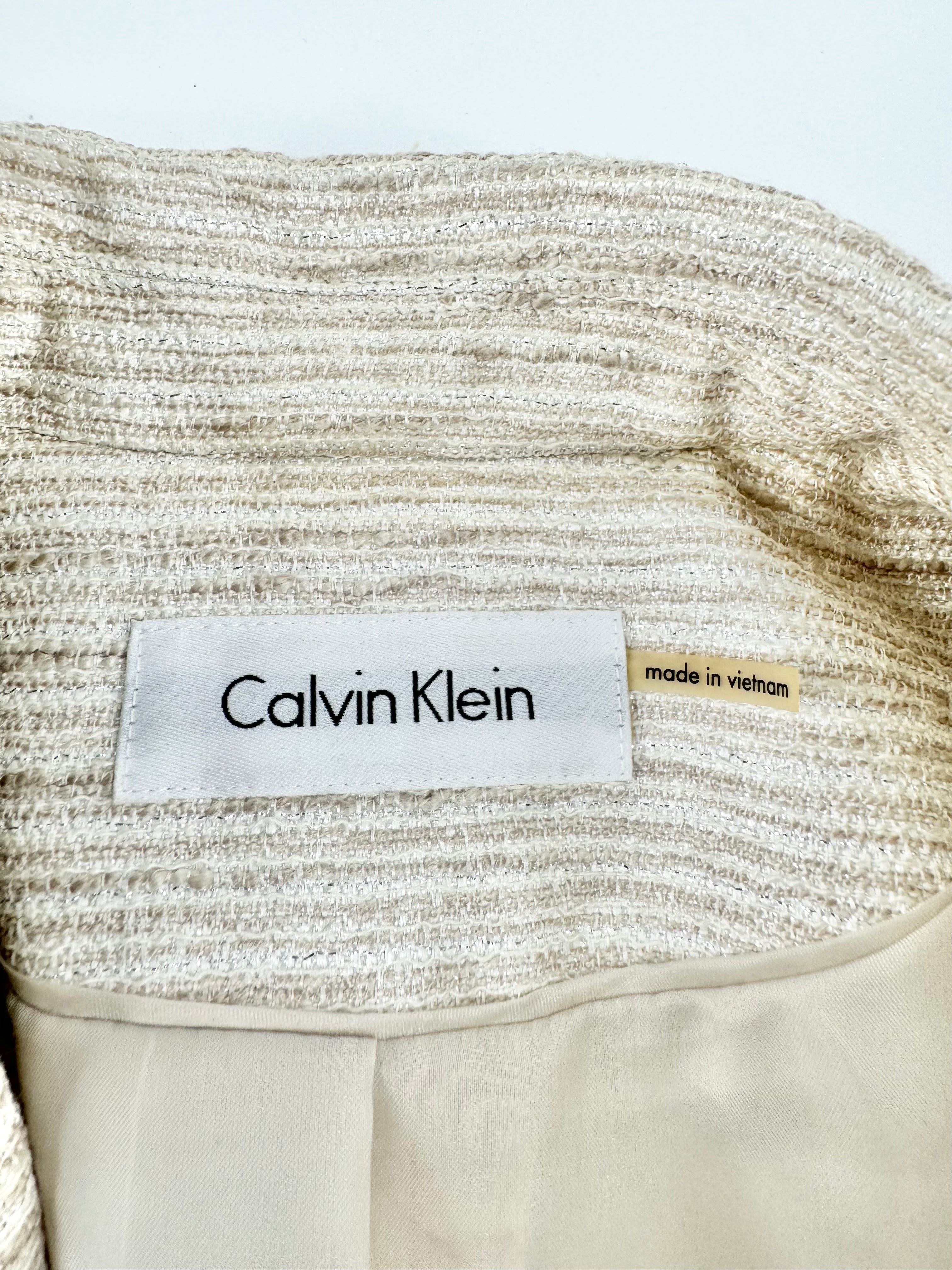 Calvin Klein Silver, White & Cream Woven 2 Pce Suit - AU10
