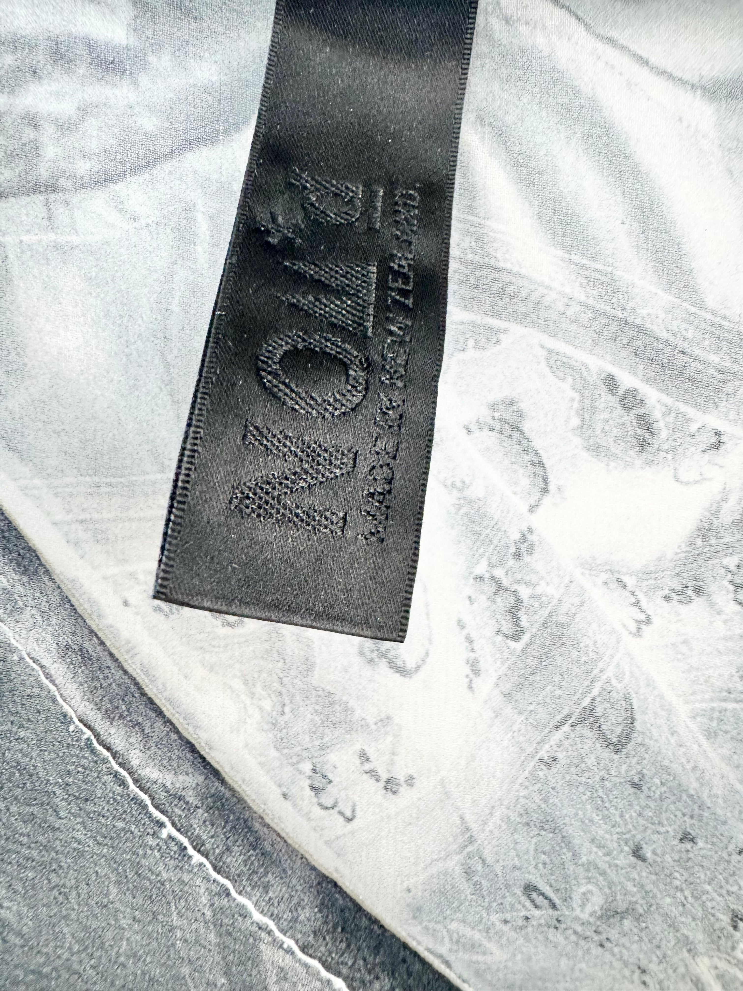 Nom*d Greyscale Graphic Pattern Silk Scarf Dress - AU10/12