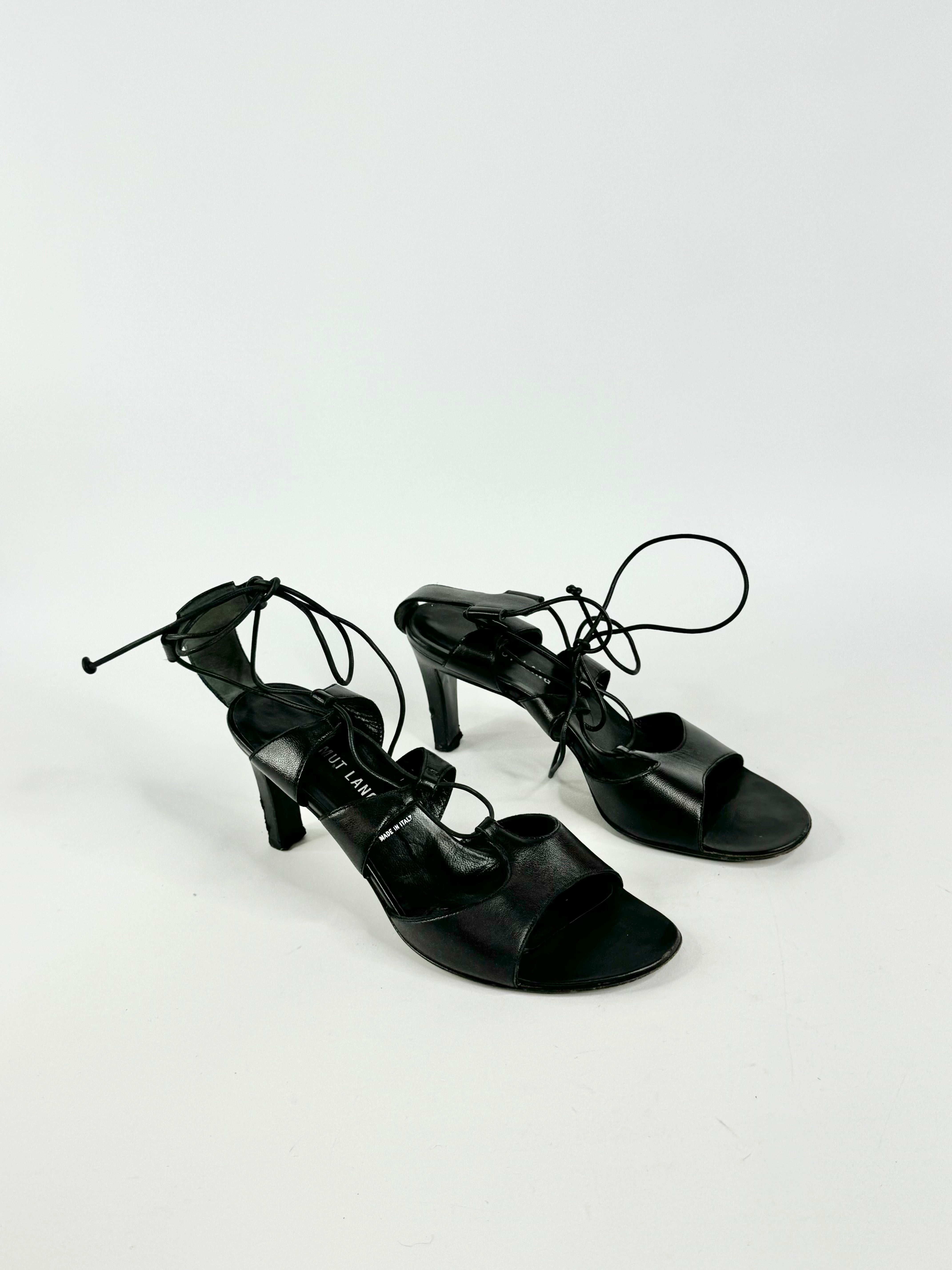 Helmut Lang Black Wrap Sandals - EU37