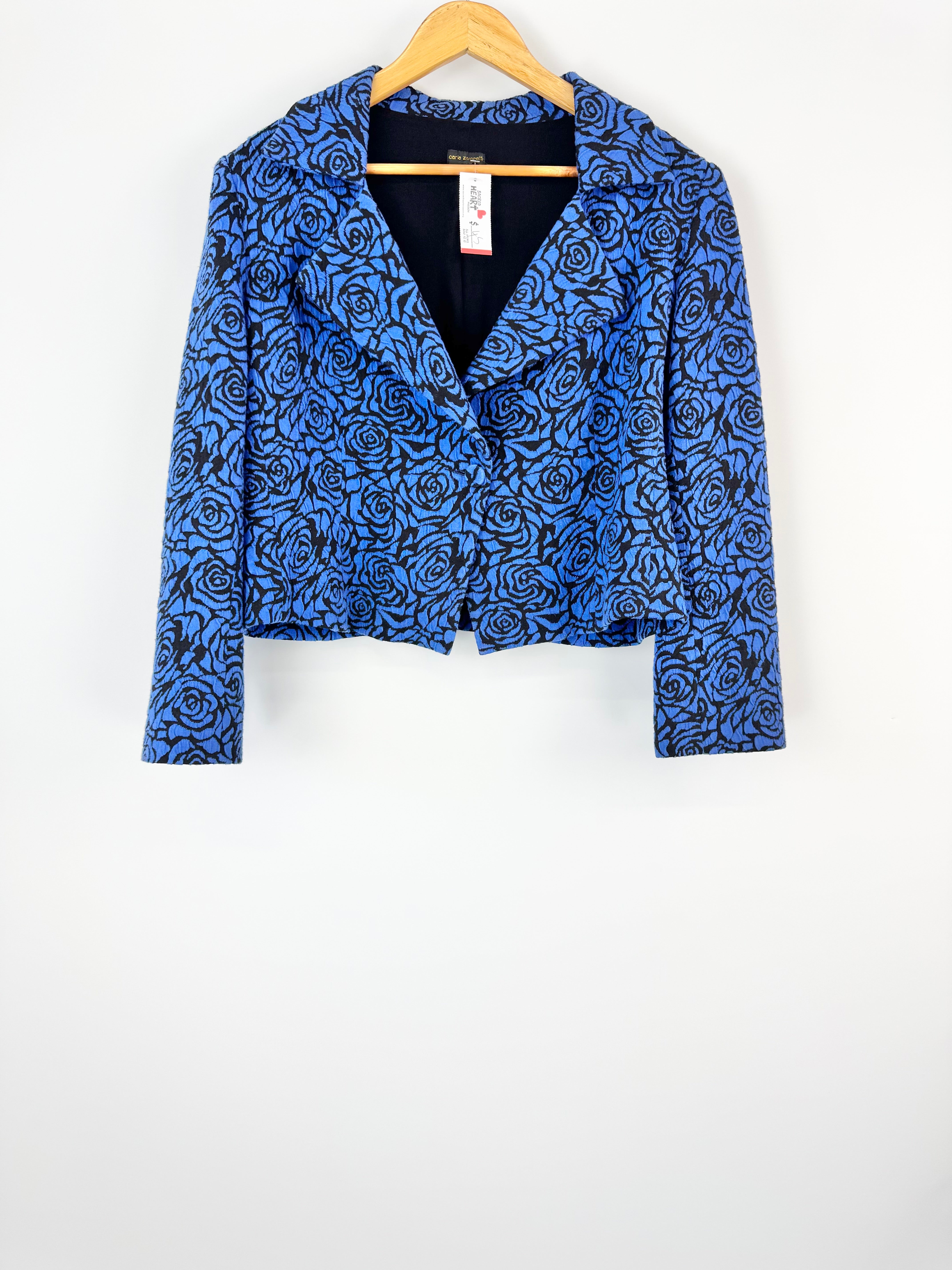 Carla Zampatti Blue Rose Crop Fit Blazer - AU16