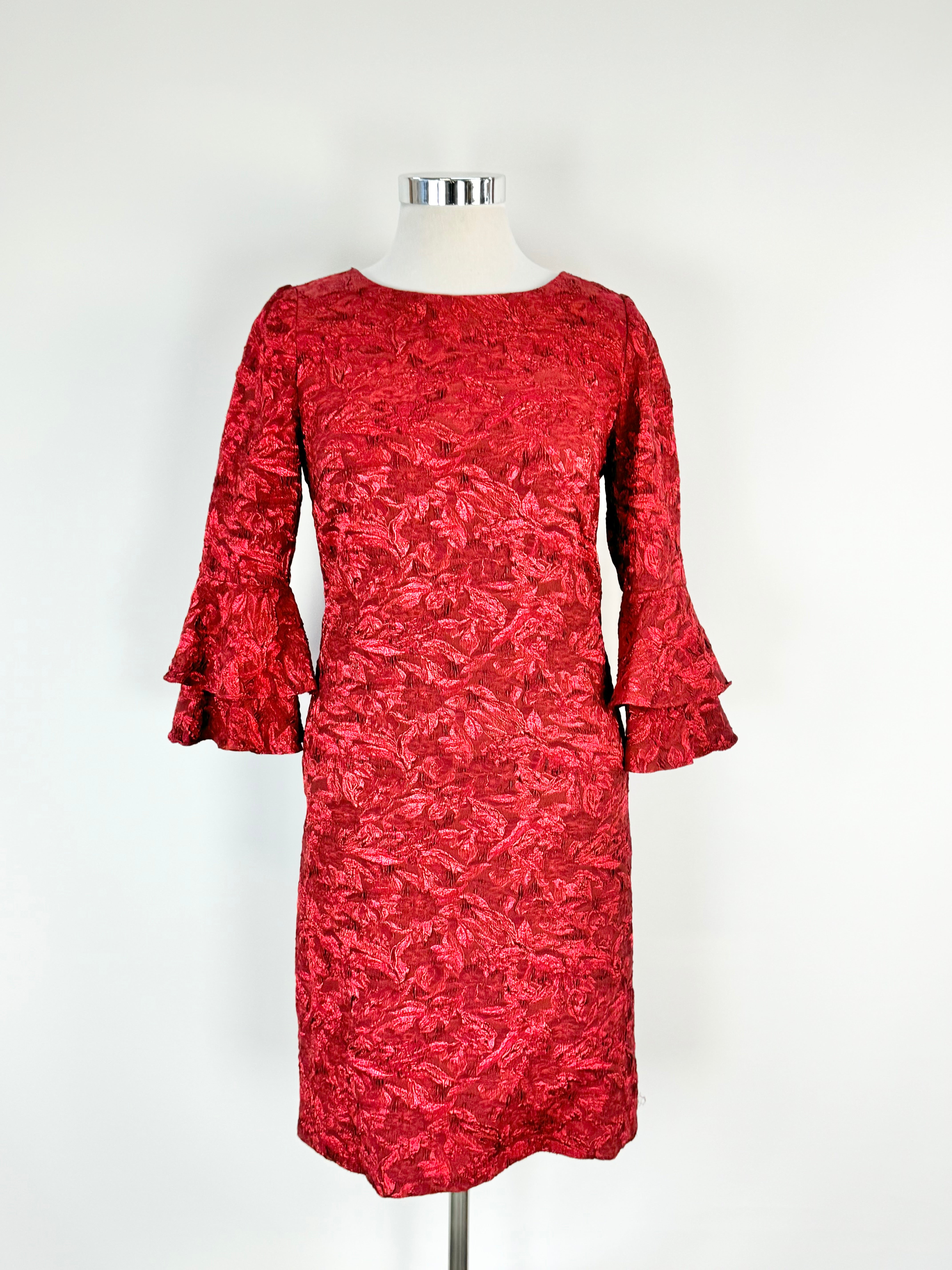 Theia Ruby Red Bell Sleeve Cocktail Dress - AU8