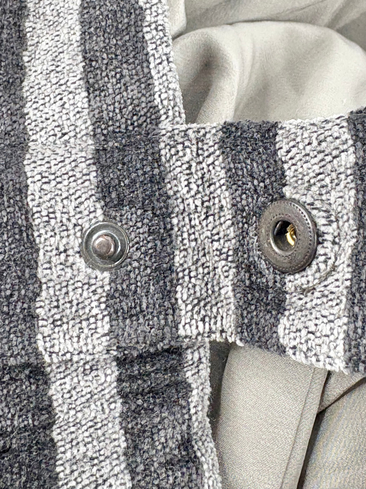 Giorgio Armani Black & Grey Striped Wool-Blend Jacket - AU10