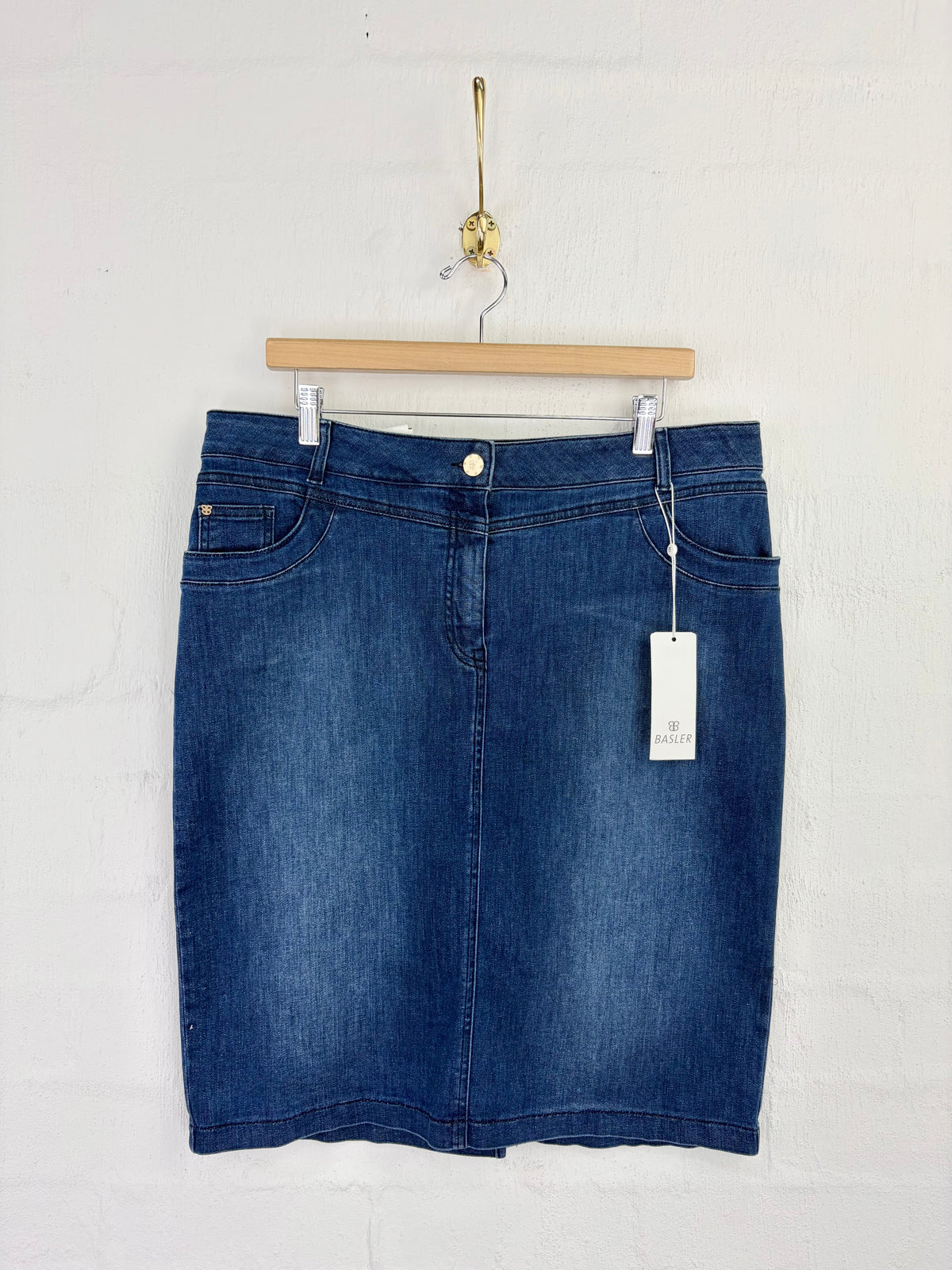 Basler Dark Blue Denim Pencil Skirt NWT - AU18