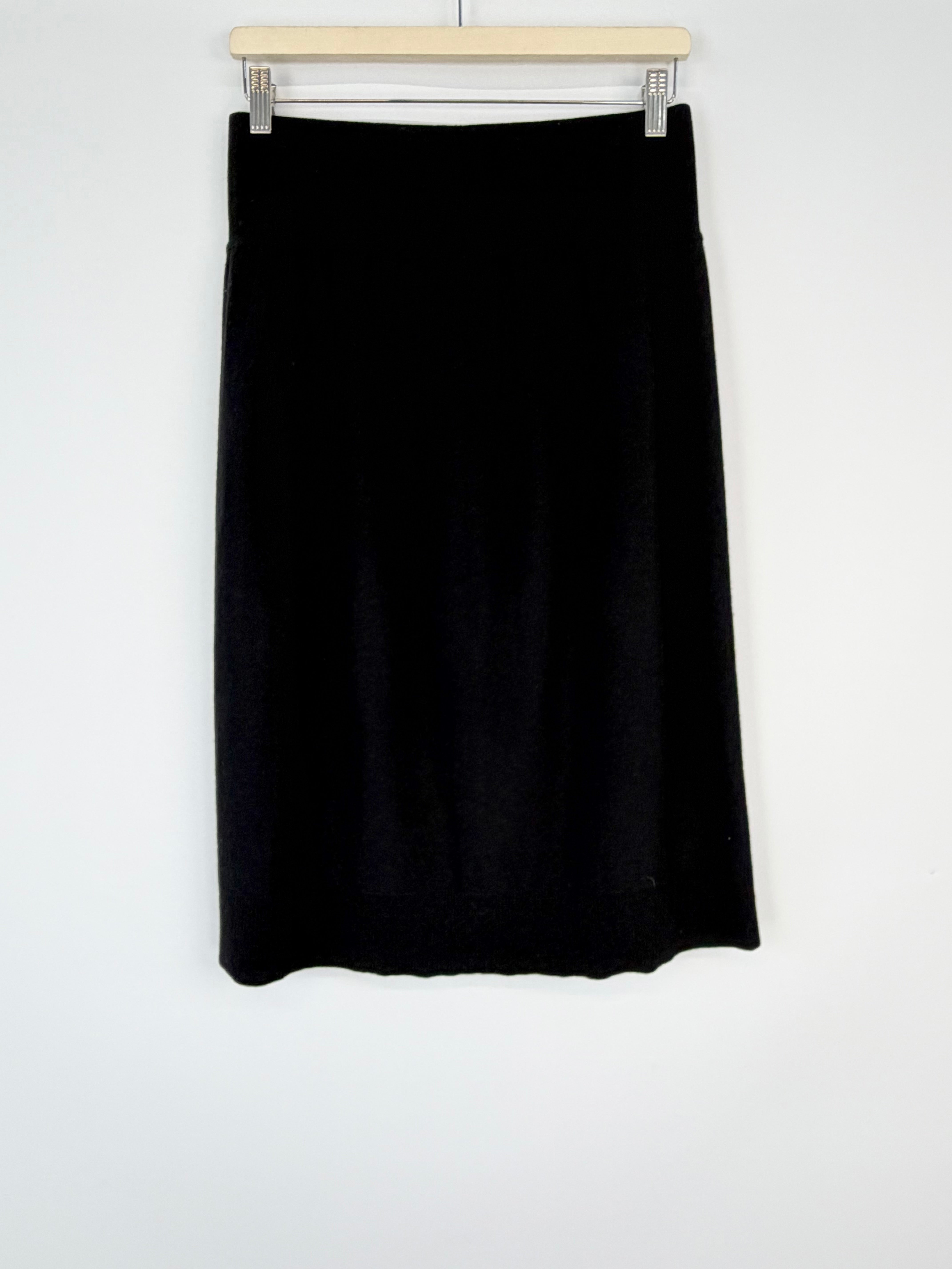 Sonia Rykiel Black Wool & Cashmere Button Embellished Skirt - AU16/18