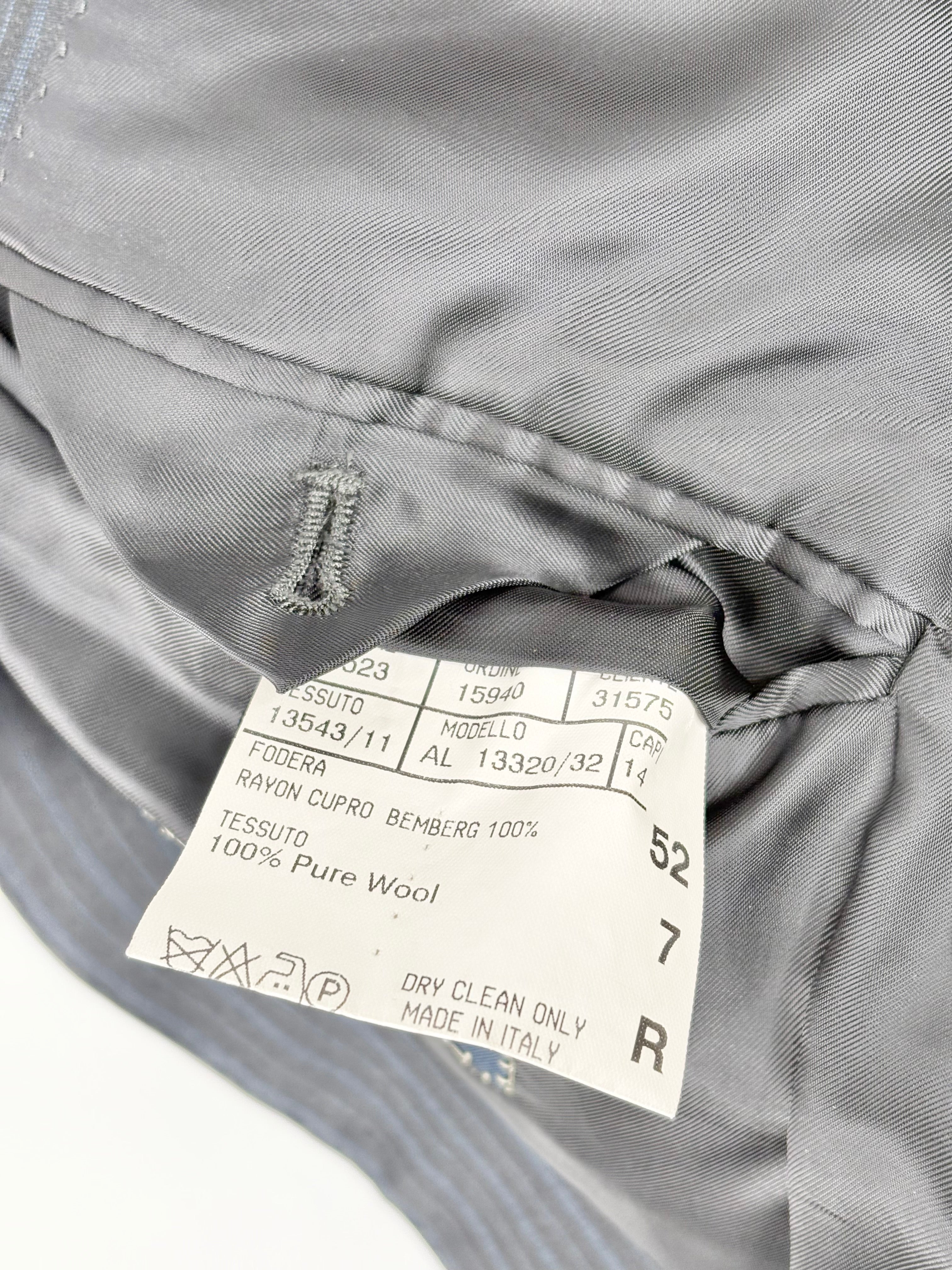 Canali for Saks Fifth Avenue Charcoal Striped Wool 2pc Suit - 52R