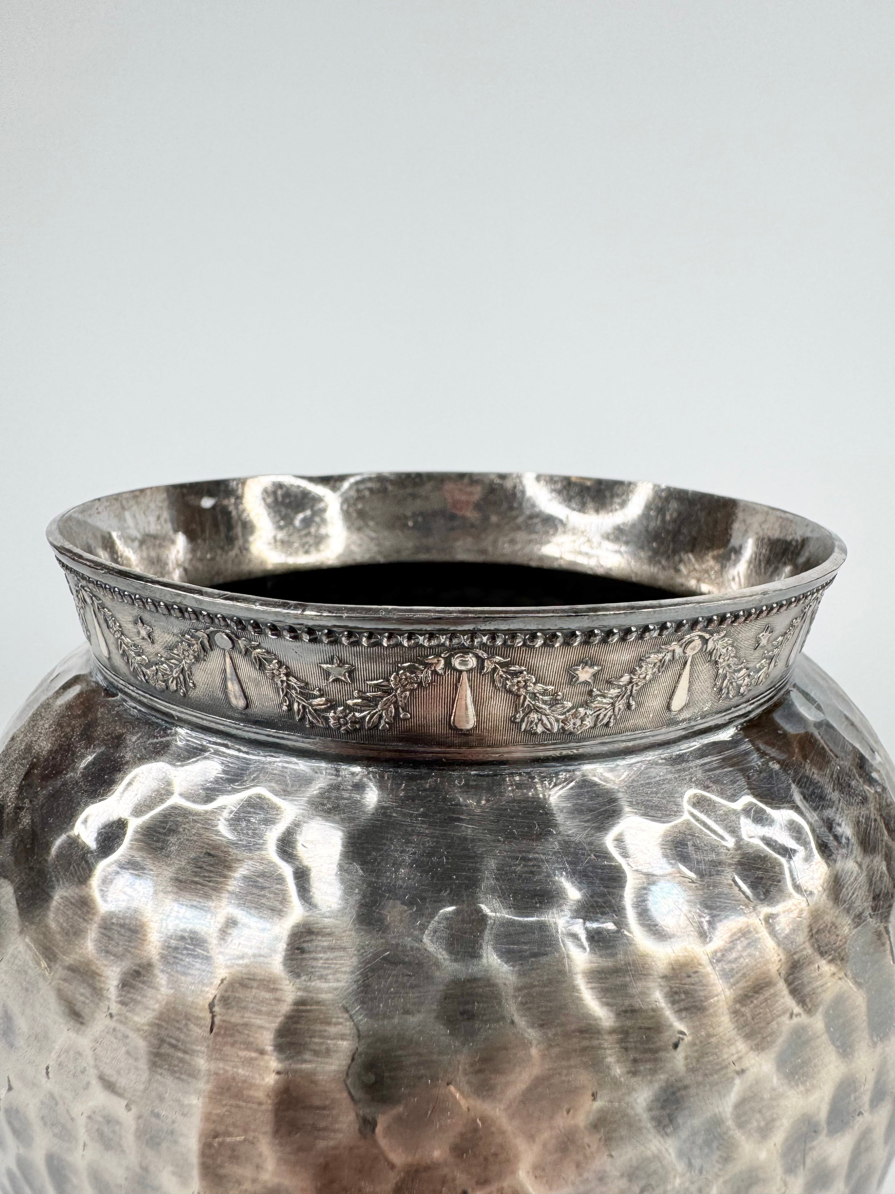Vintage Hammered Silverplated Vase