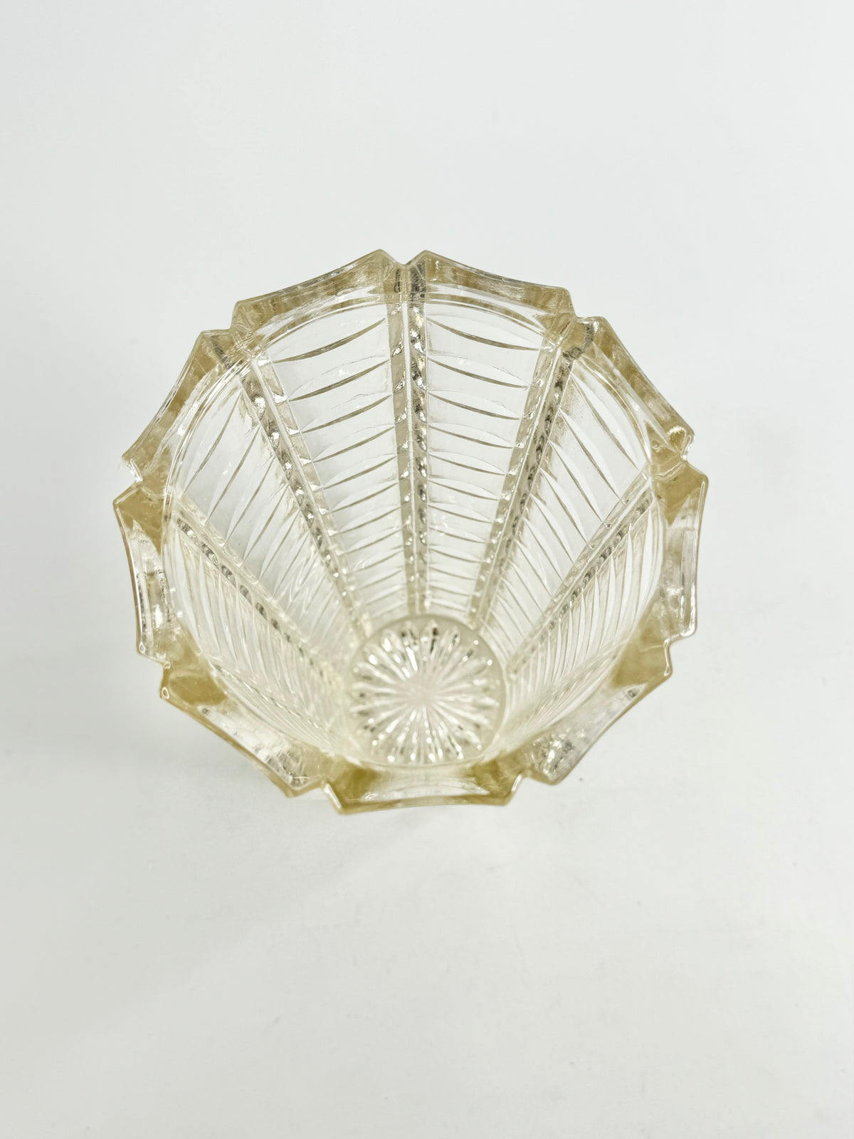 Mid Century Cut Glass Vase