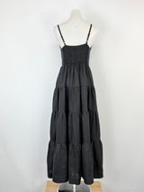 We Are The Others Black Shirred Linen Maxi Dress - AU6/8