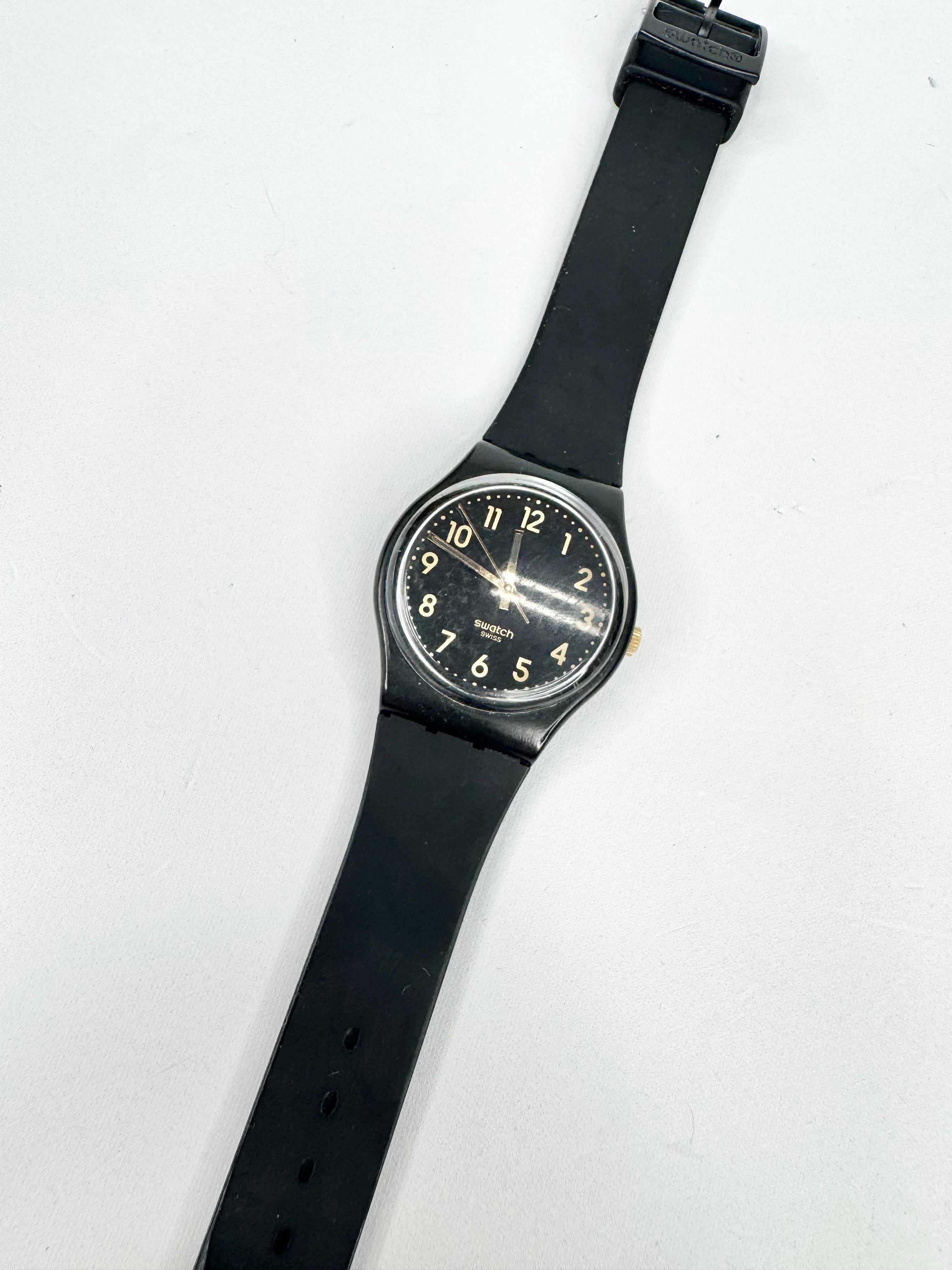 Swatch Black Rubber Band Watch