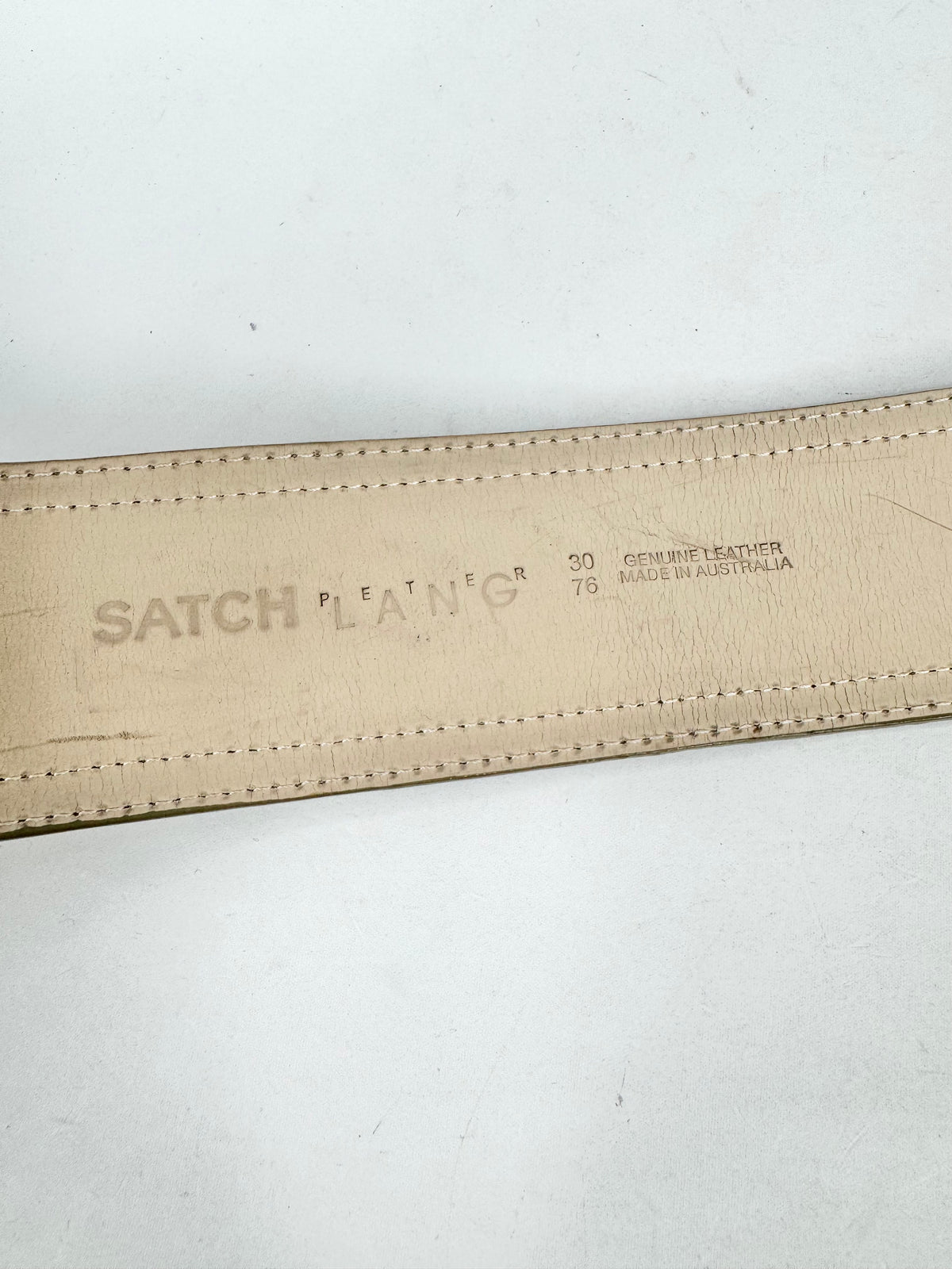 Satch Green & Gold Leather Trim Waist Belt - 30/76