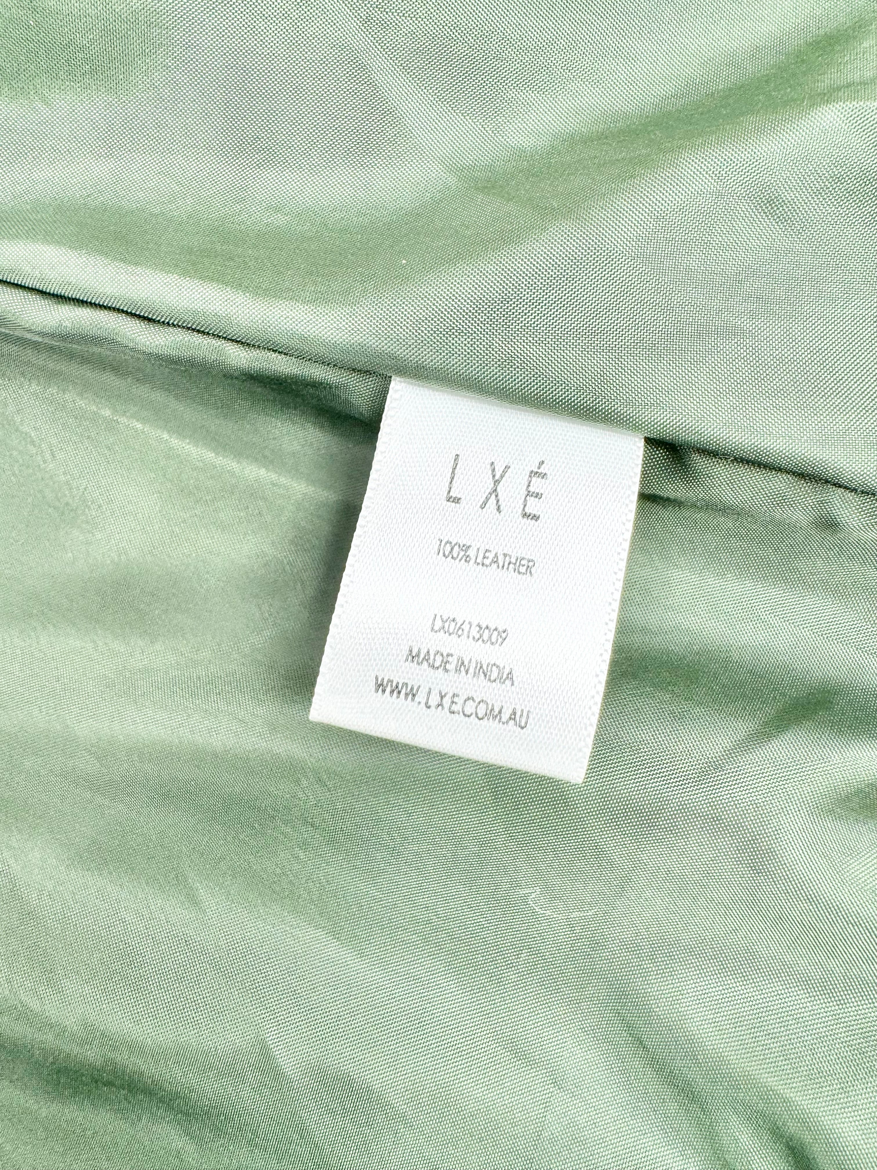 Lxe Sage Green Quilted Leather Jacket - AU10