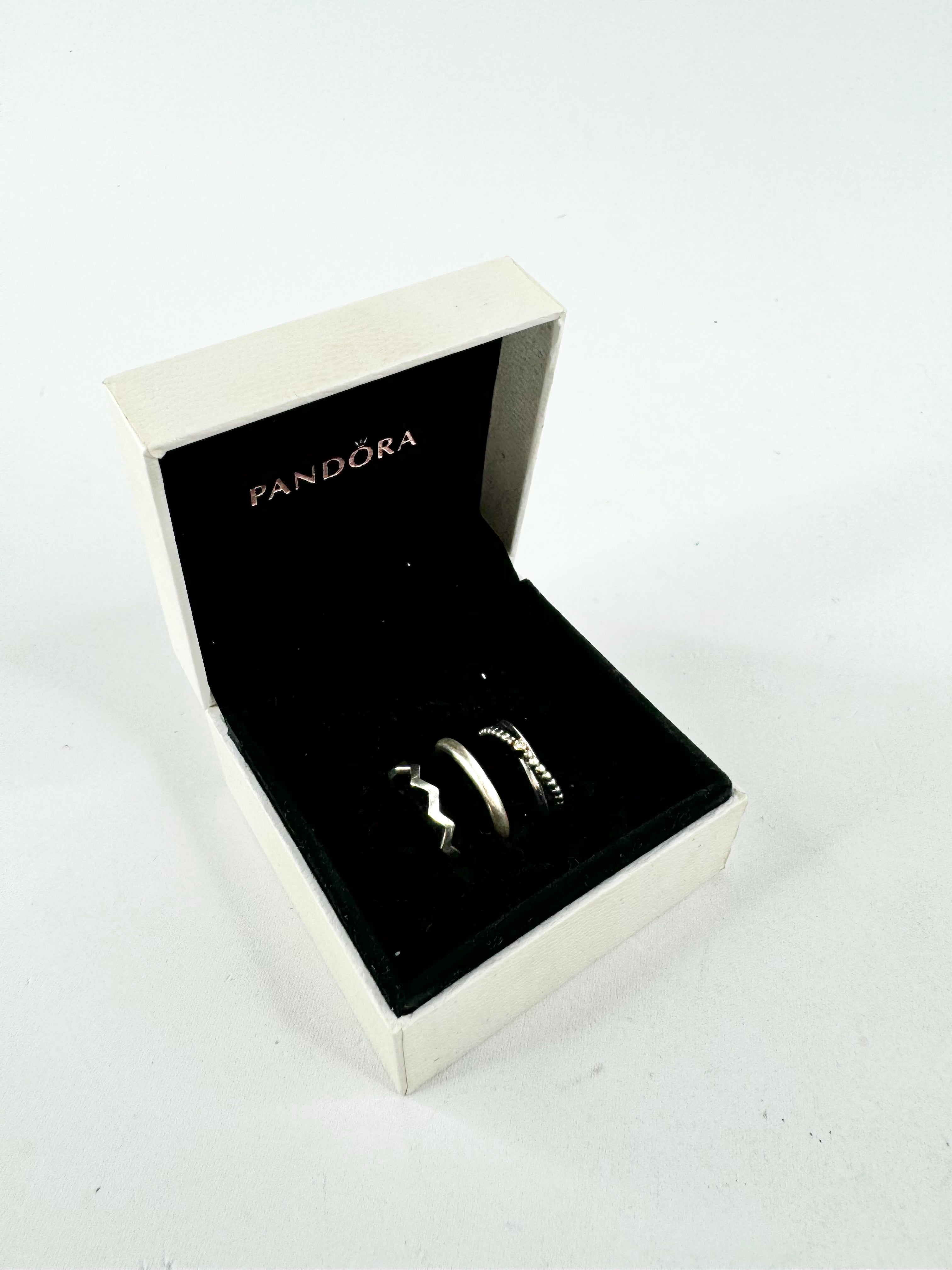 Pandora Silver Three Ring Set