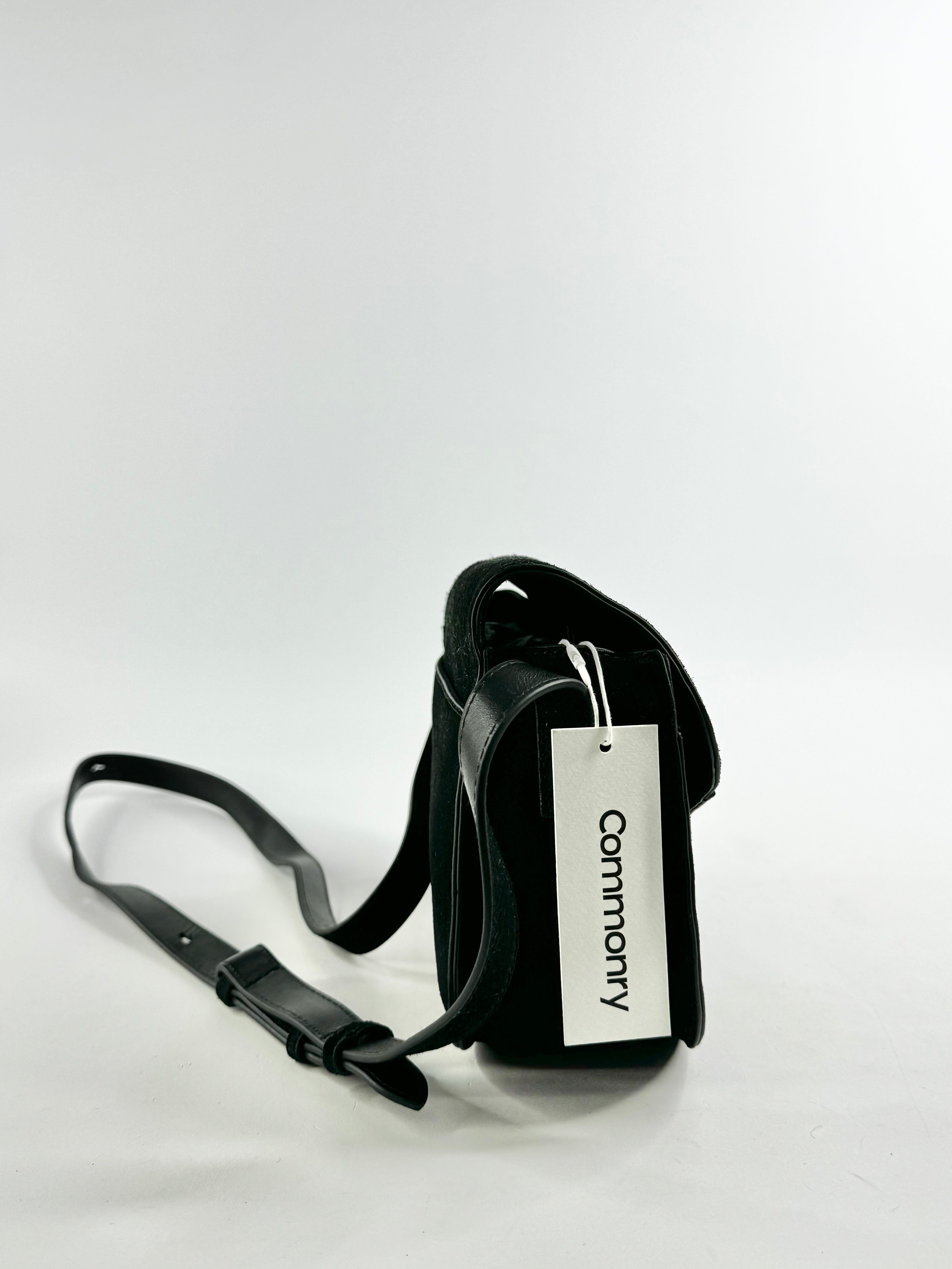 Commonry Black Suede Messenger Bag