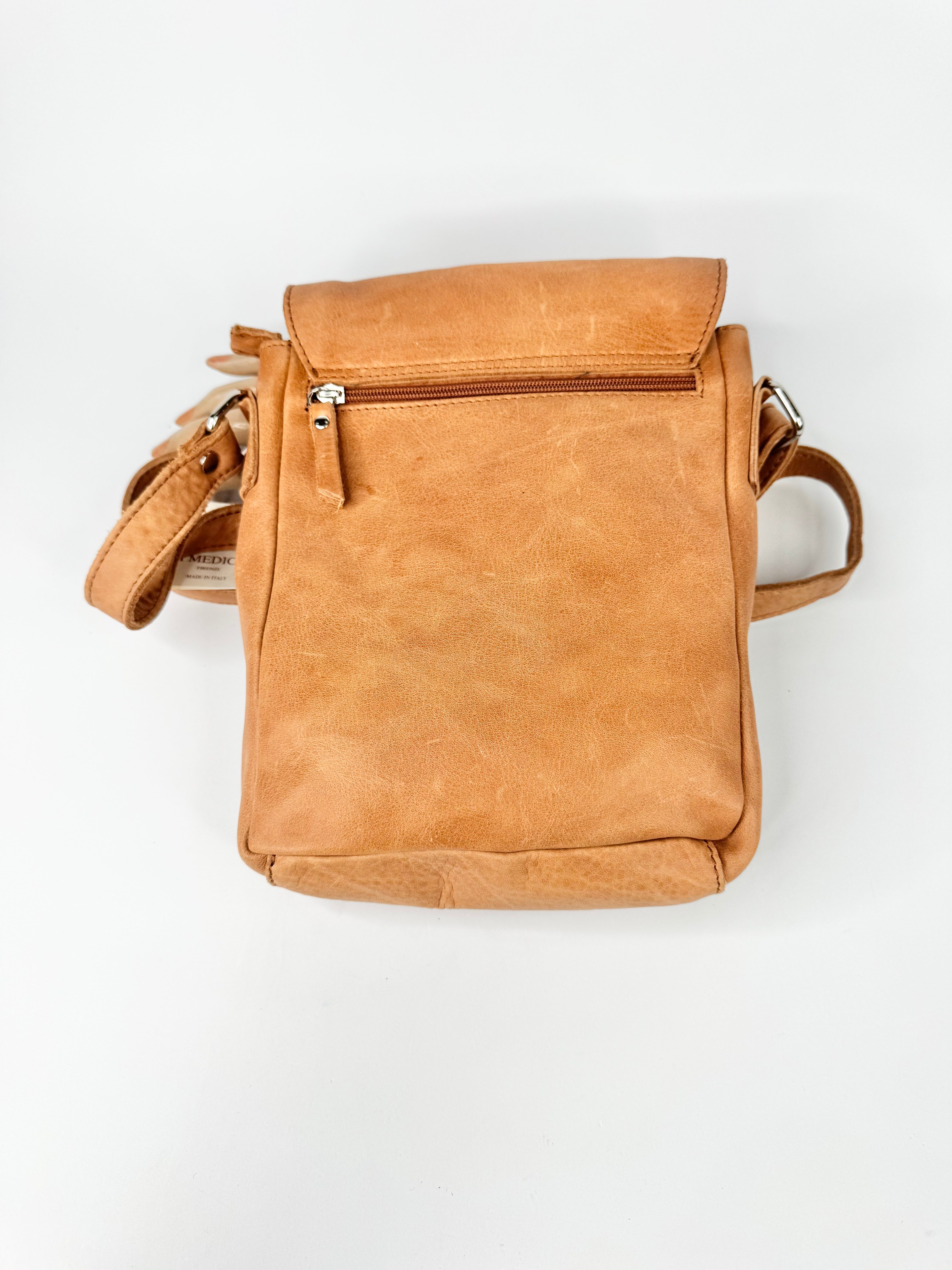 I Medici Firenze Tan Leather Crossbody Bag NWT