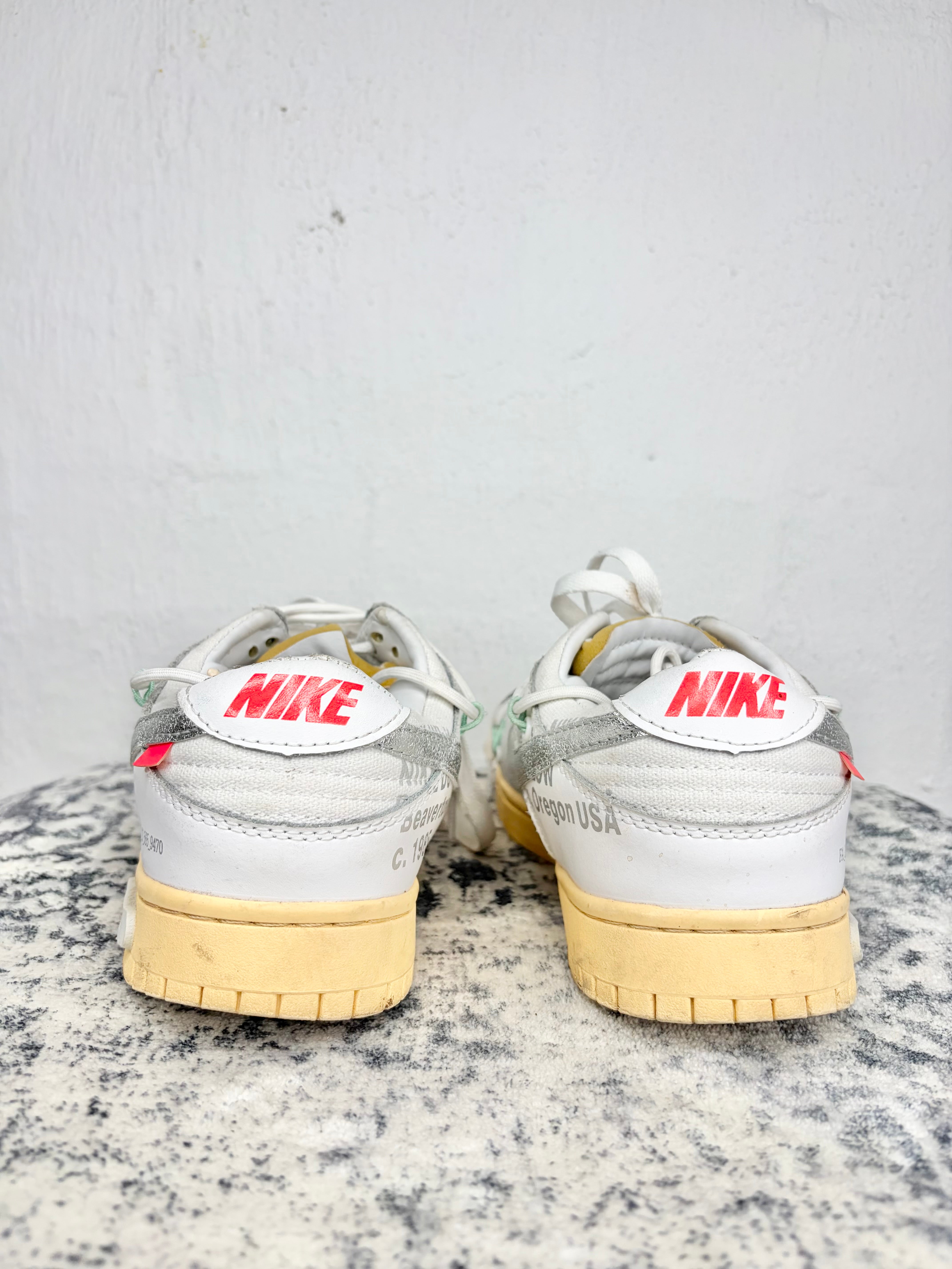 Off-White x Nike Dunk Low "01 OF 50" Tripe White Sneakers - EU41