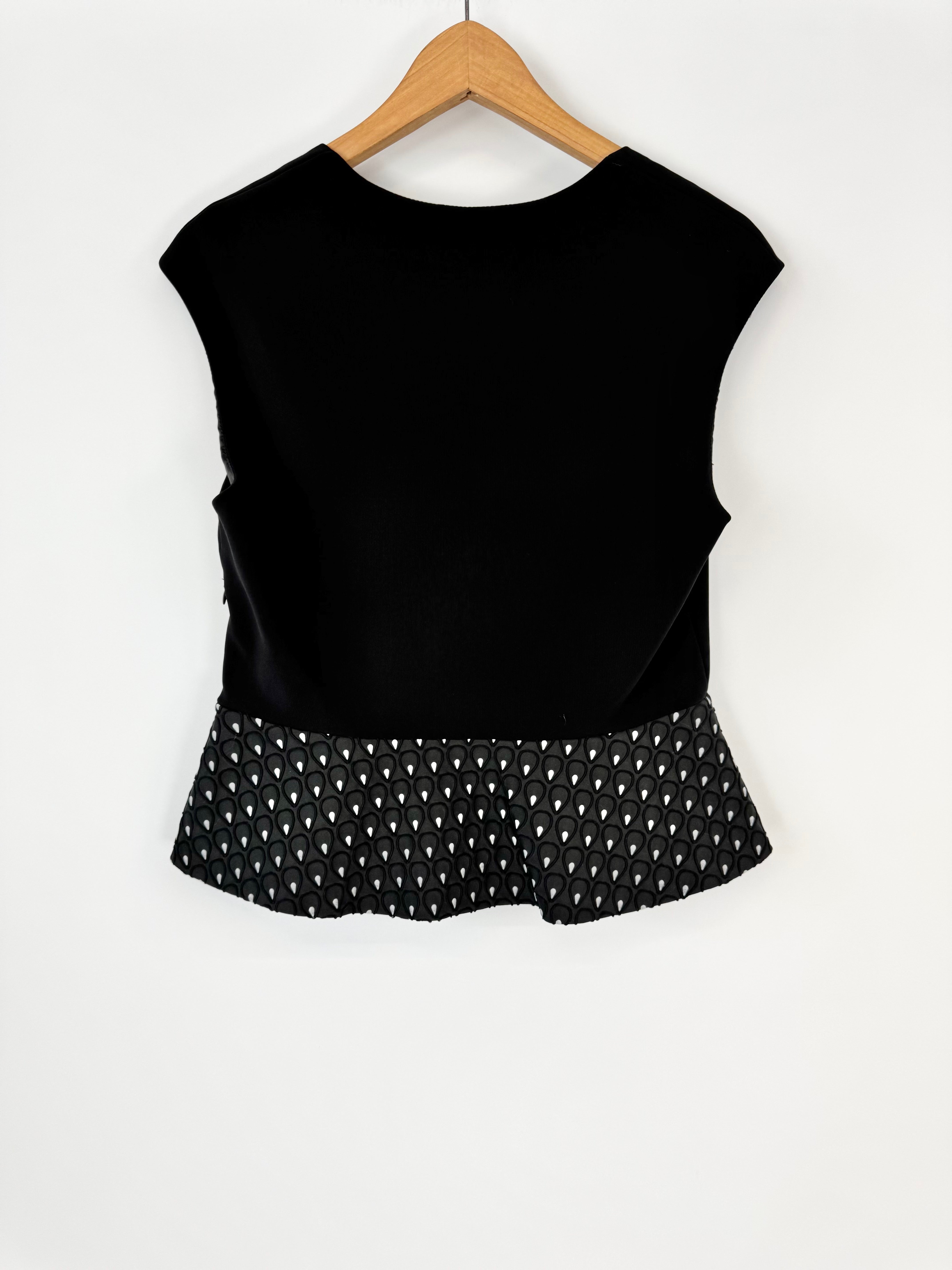 Anthea Crawford Black Peplum Top NWT - AU12