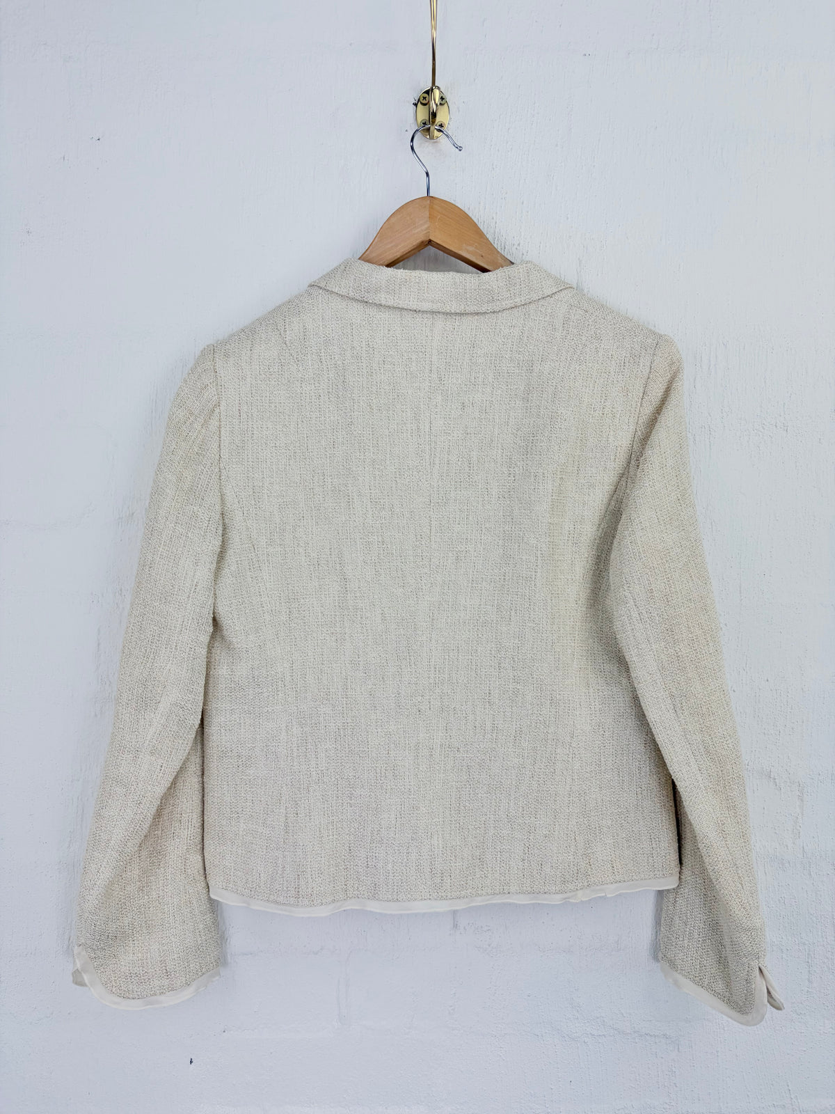 Gerard Darel Cream & Silver Crop Fit Blazer - AU10/12