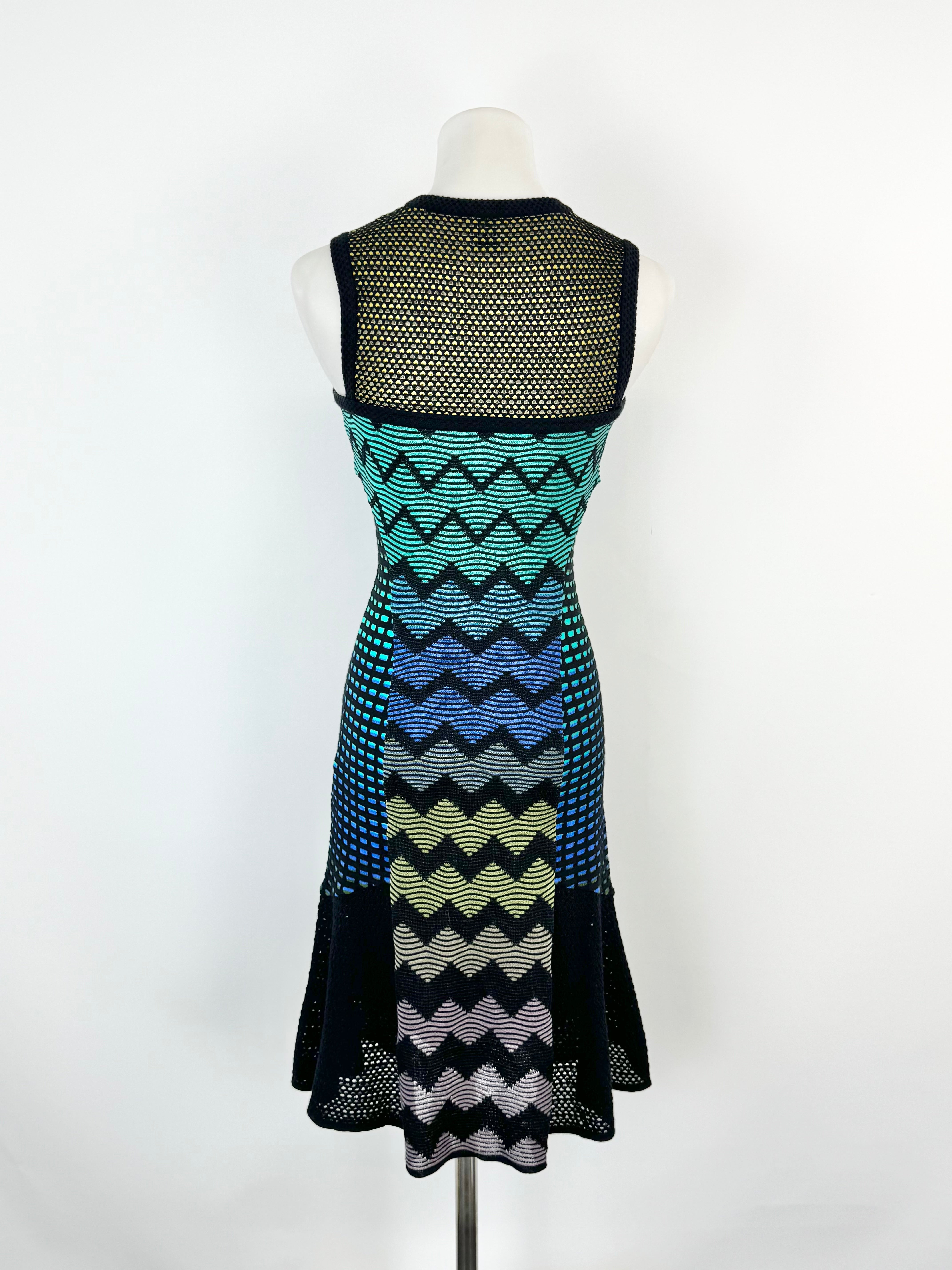 M Missioni Blue, Green & Yellow A-Line Dress - AU6/8