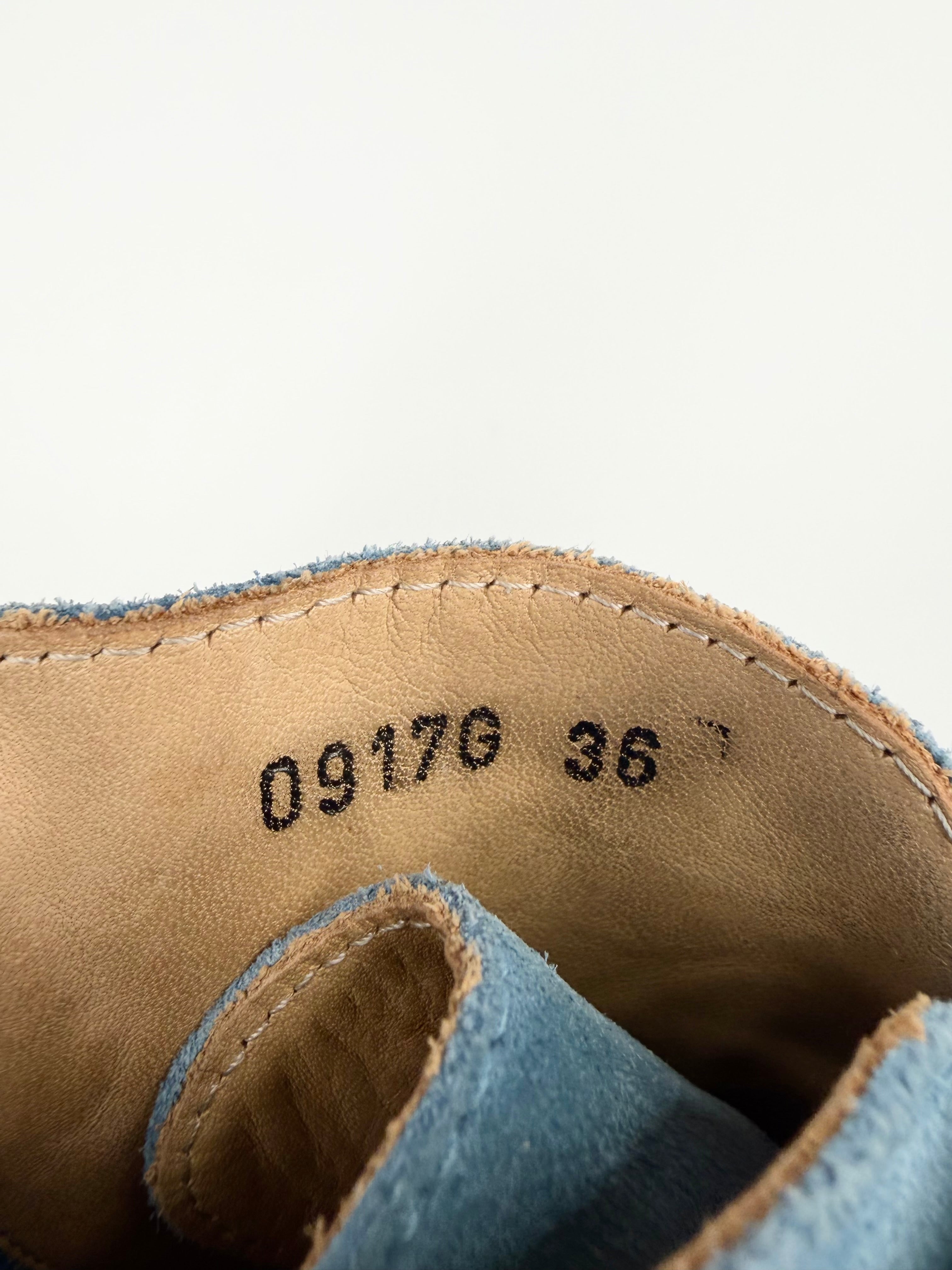 Toga Pulla Blue Suede Western Boot - EU36