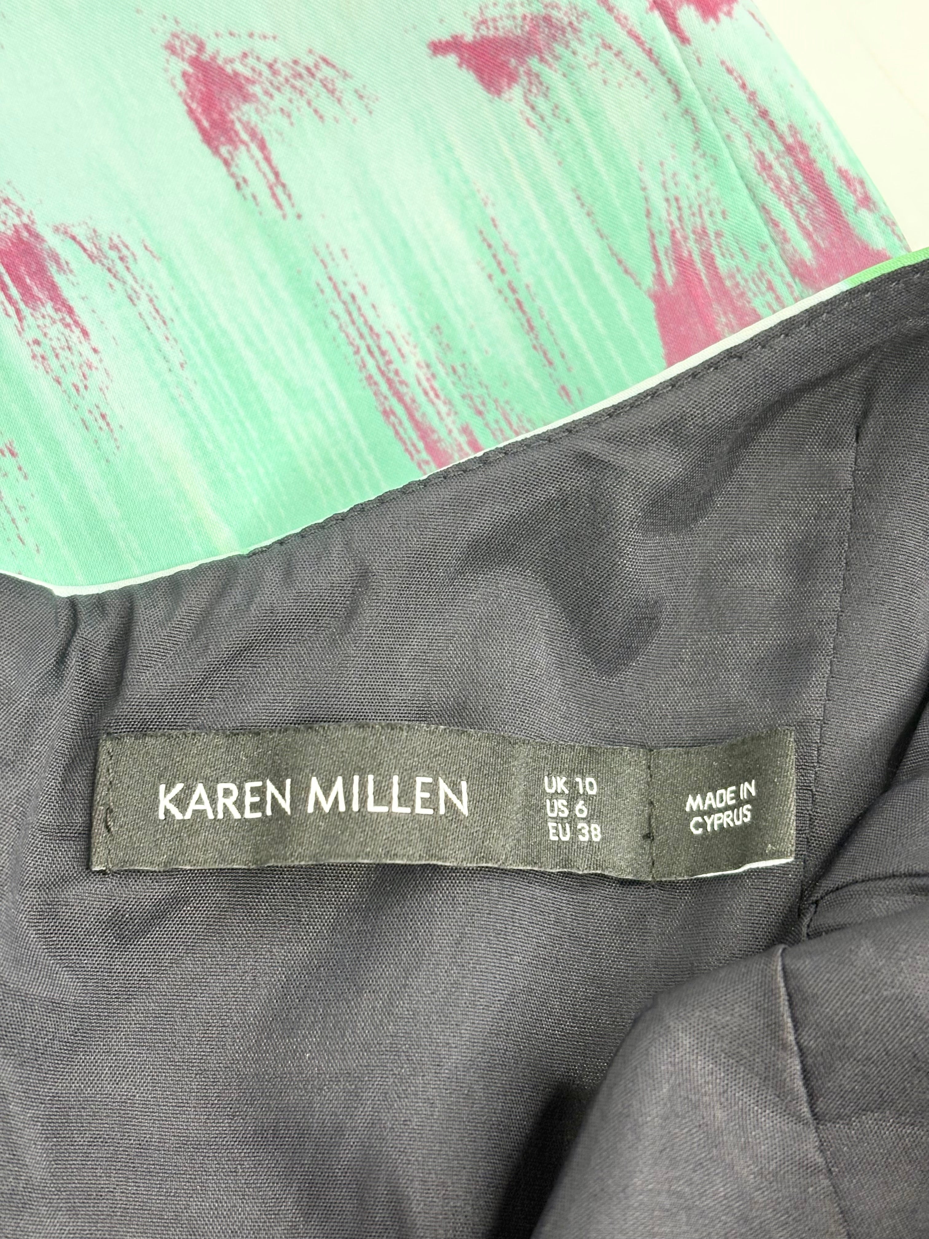 Karen Millen Abstract Brushstrokes Pattern Midi Dress - AU10