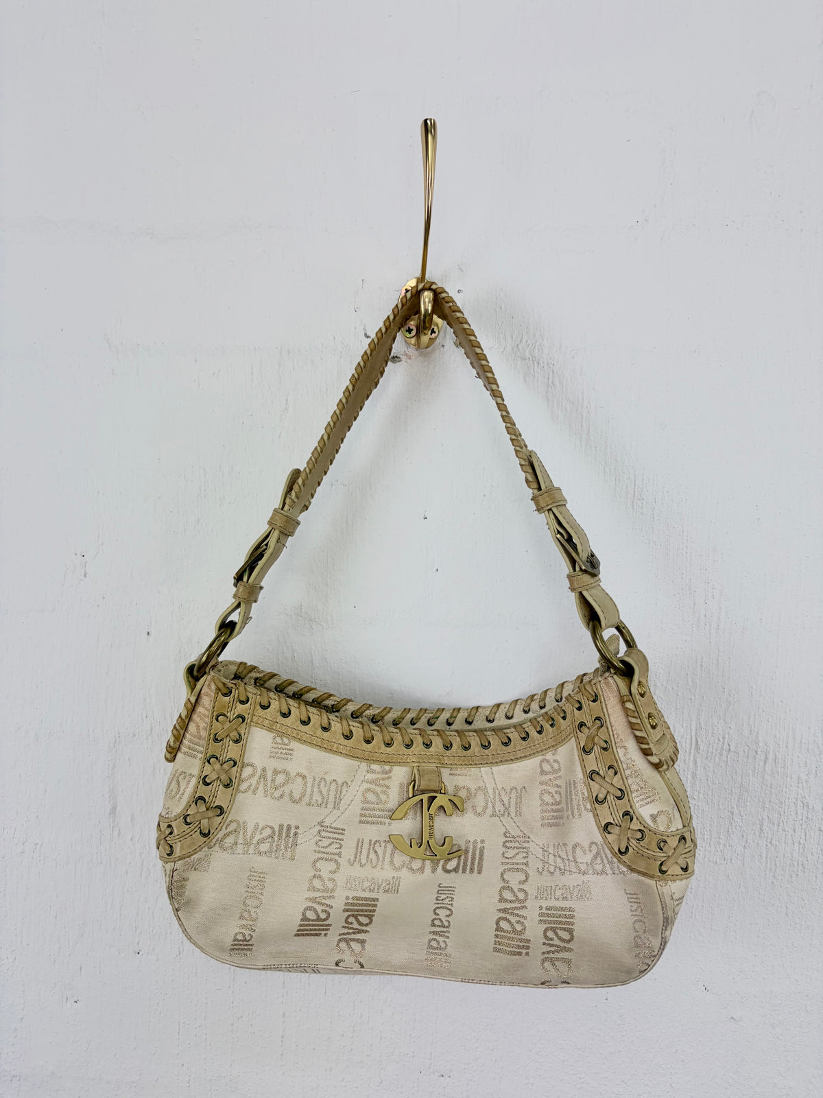 Y2K Just Cavalli Whipstitch Baguette